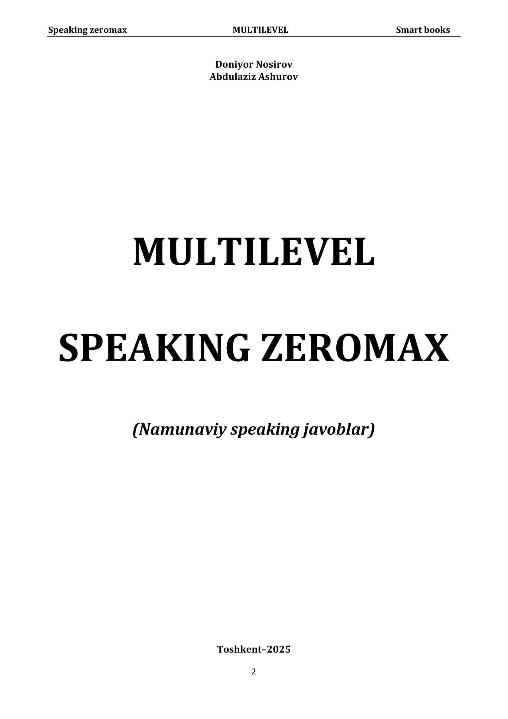 Speaking zeromax MULTILEVEL Smart books 2