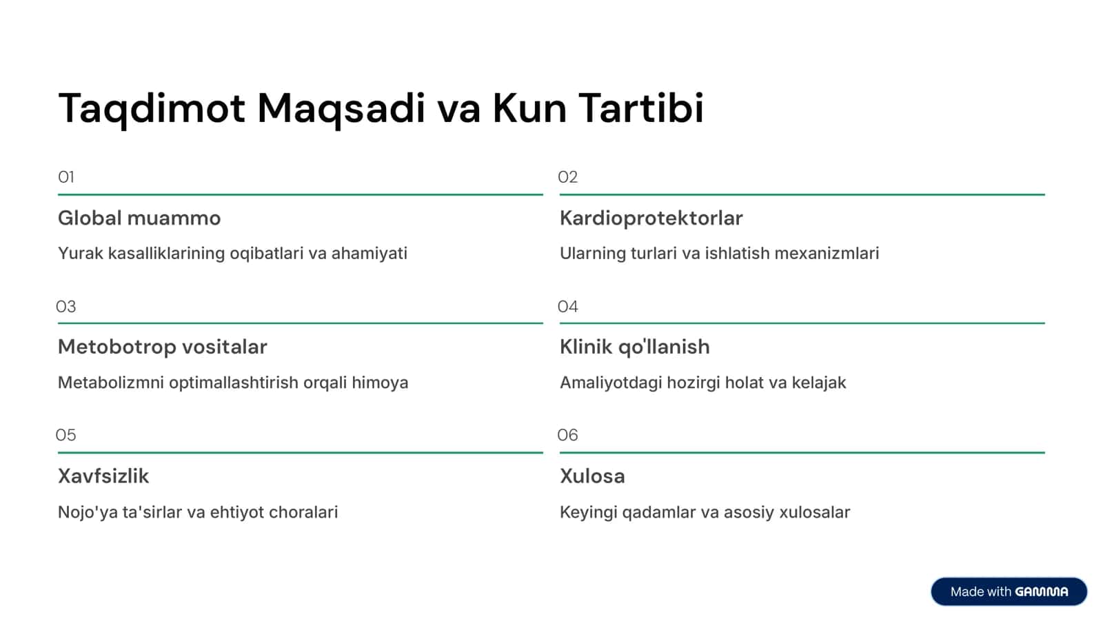 Kardioprotektorlar va Metobotrop Vositalar 2