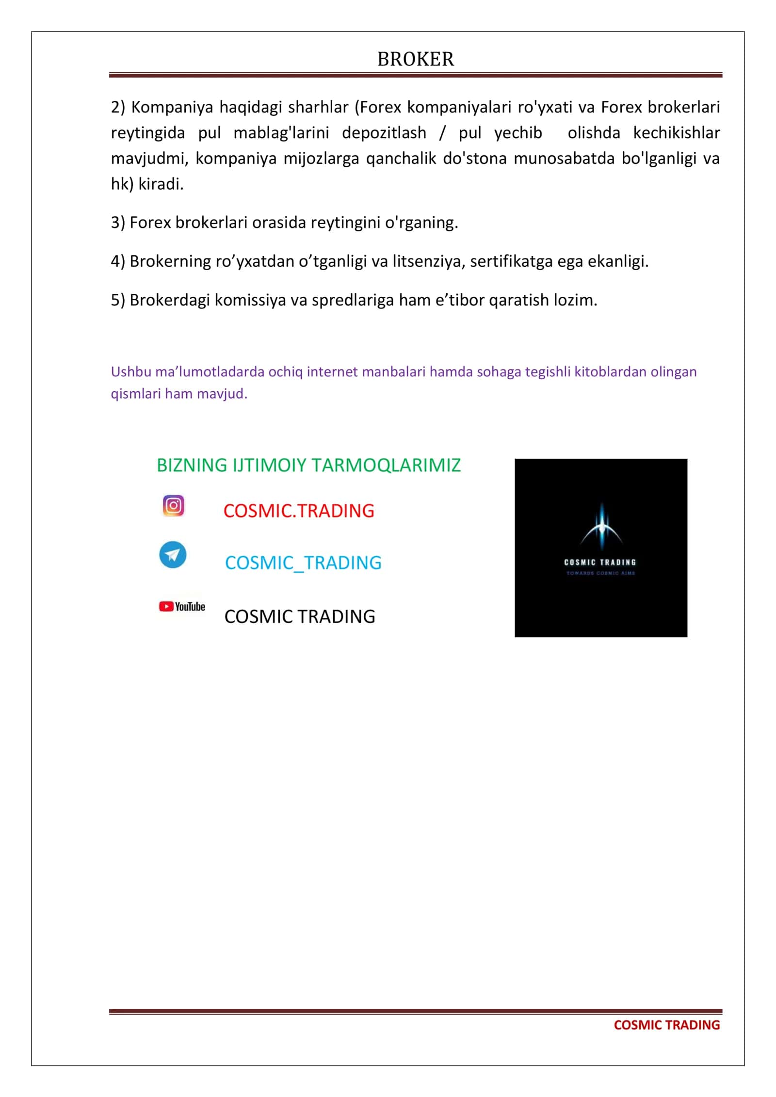 COSMIC TRADING 2
