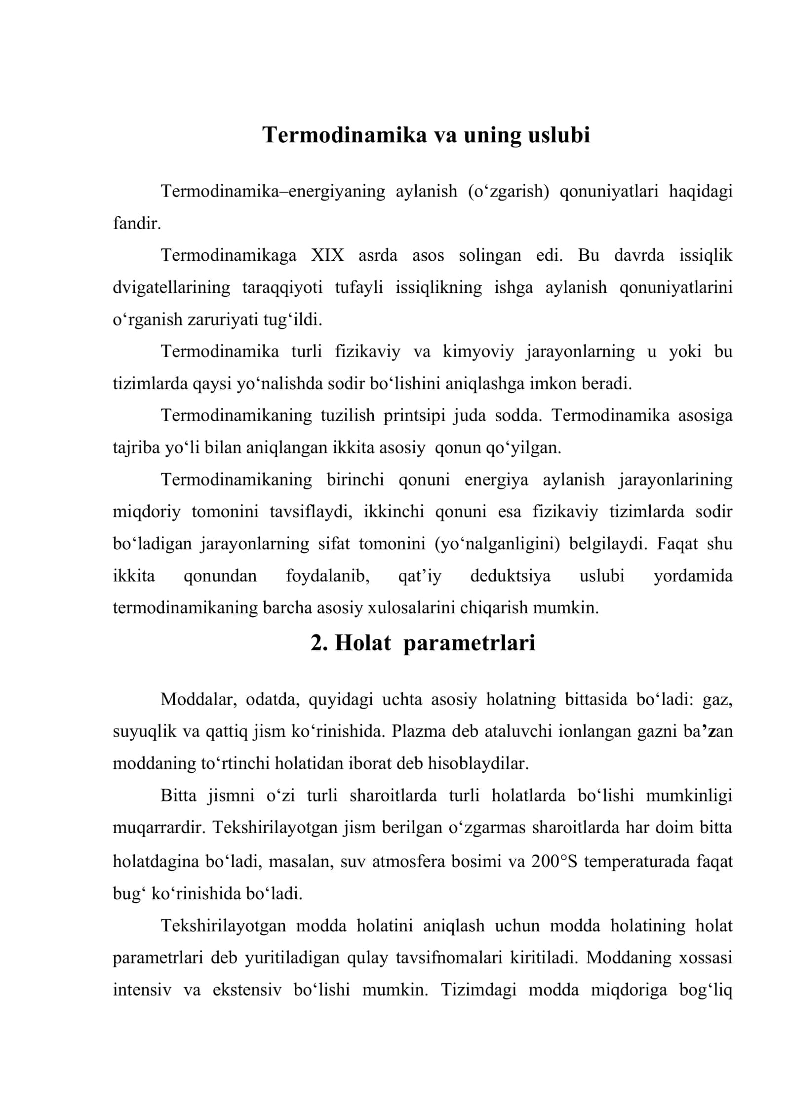 Termodinamika asoslari 2
