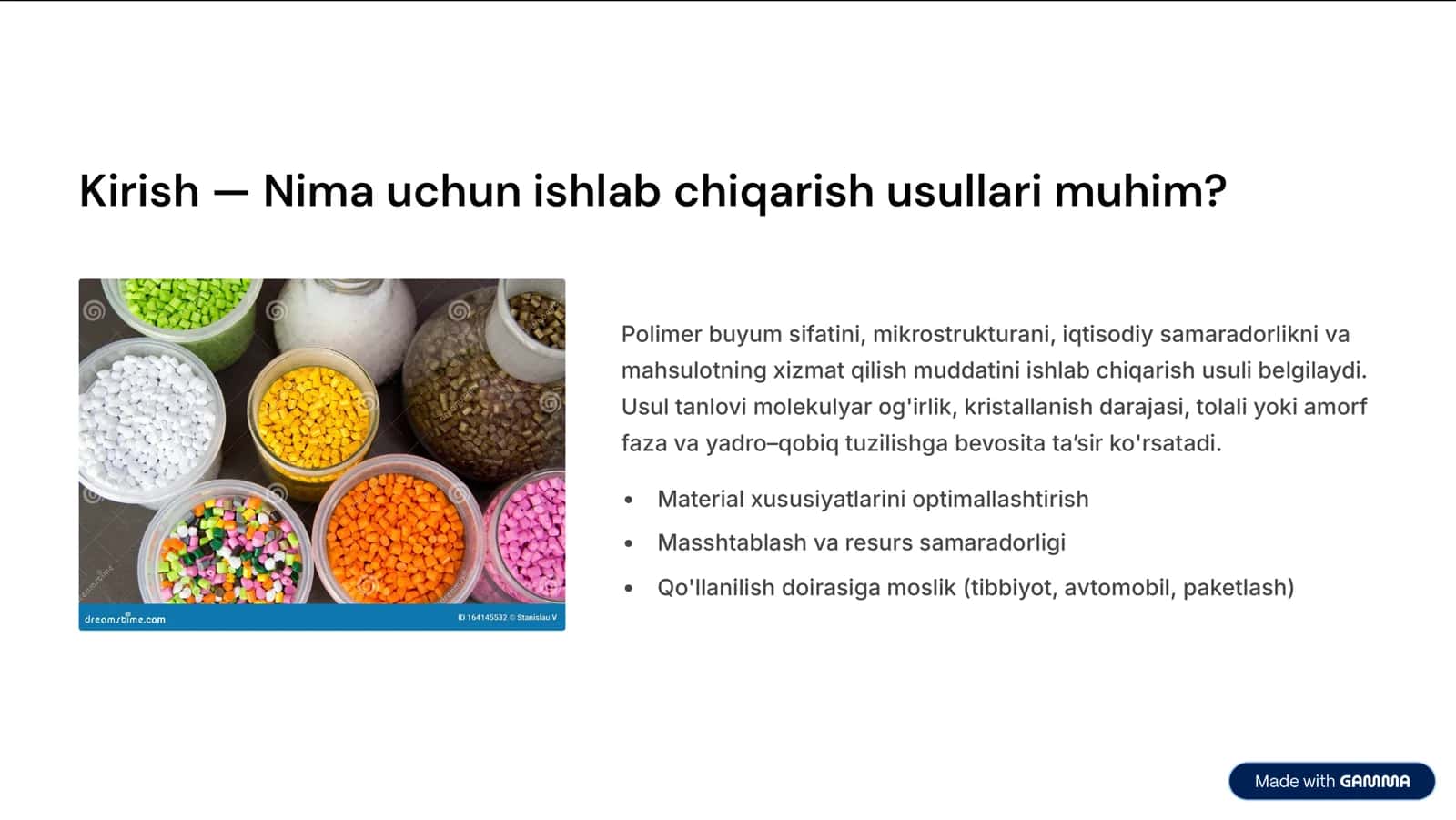 Polimer buyumlarning ishlab chiqarish usullari 2