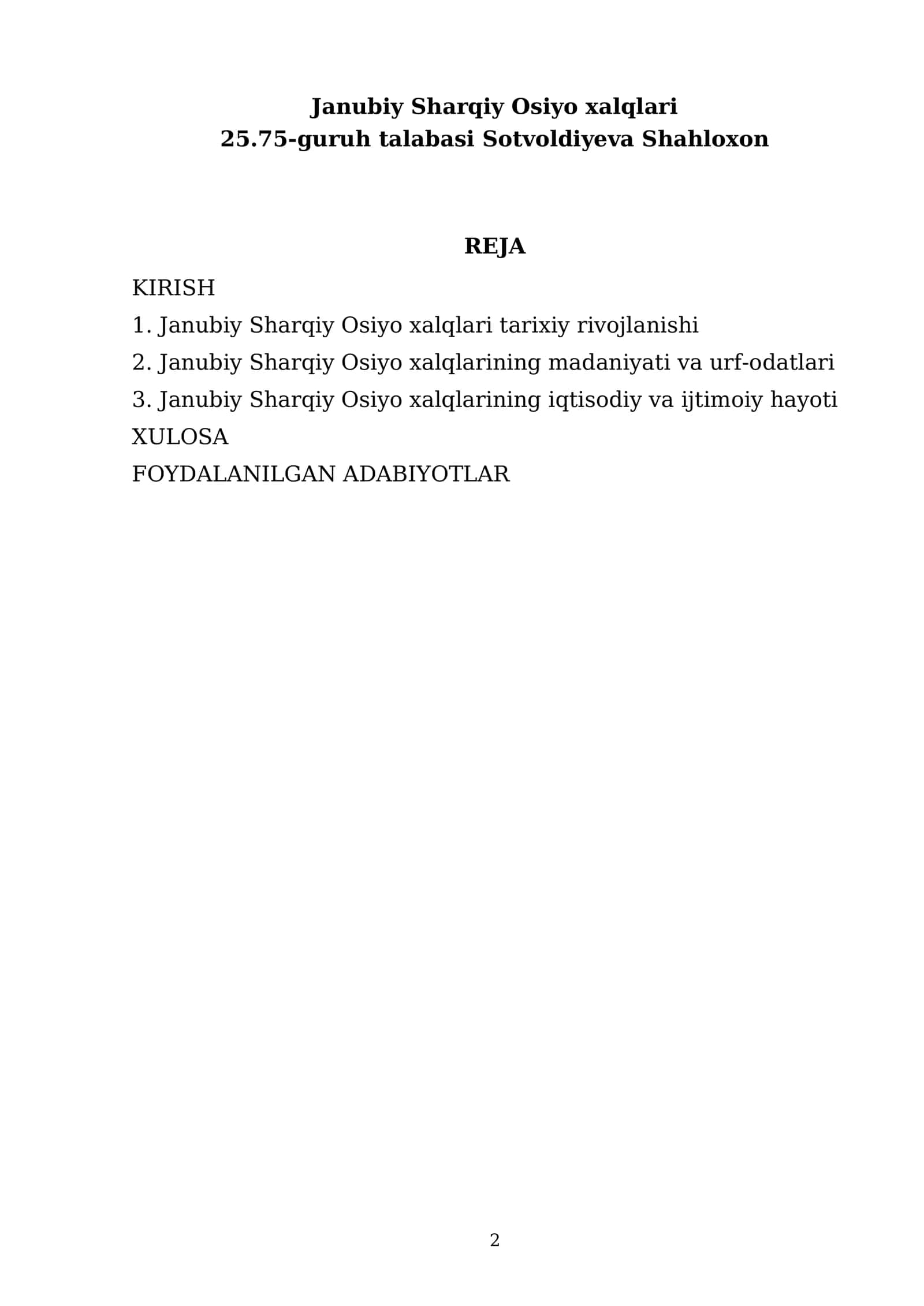 Janubiy Sharqiy Osiyo xalqlari 2