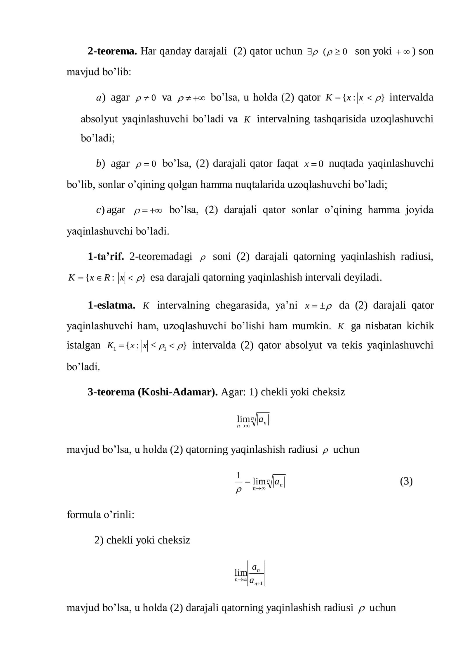 Darajali qatorlar 2