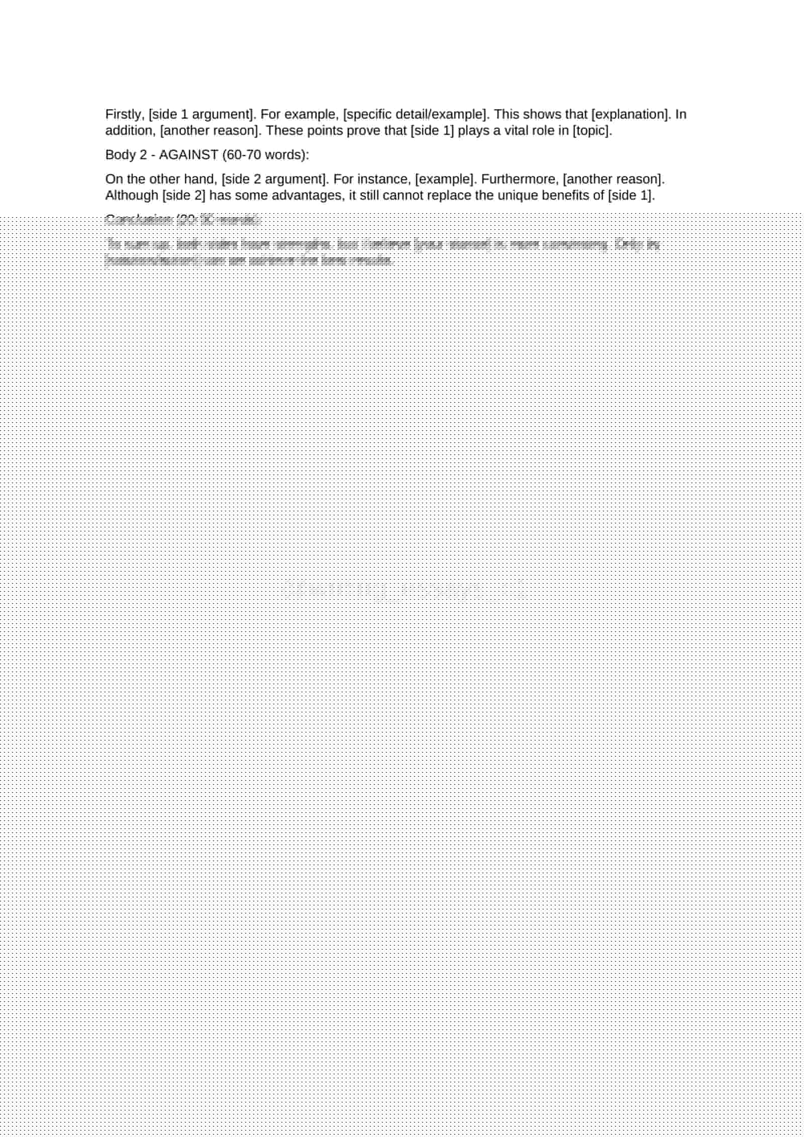 Task 1.1 Template (Informal Letter, ~50 words) 2