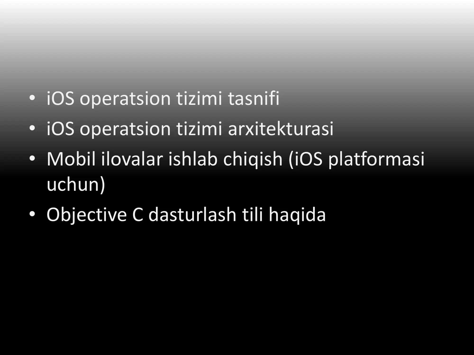 iOS mobil operatsion tizimi 2