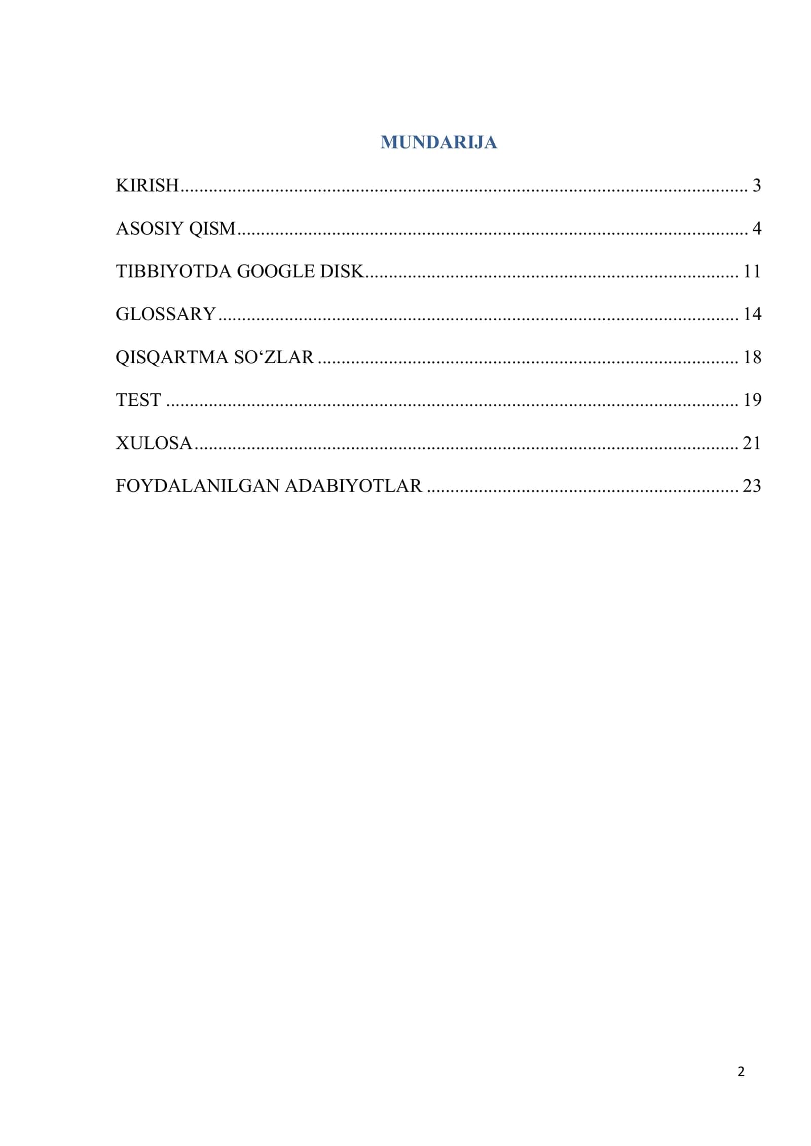GOOGLE DISK BILAN ISHLASH 2