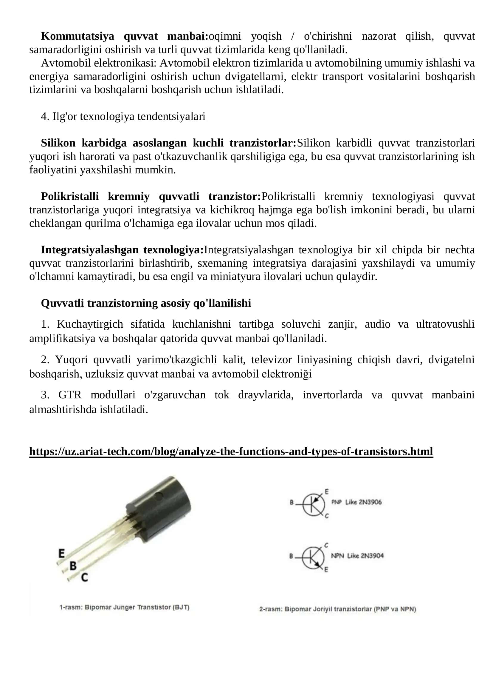 Quvvatli tranzistorlar 2