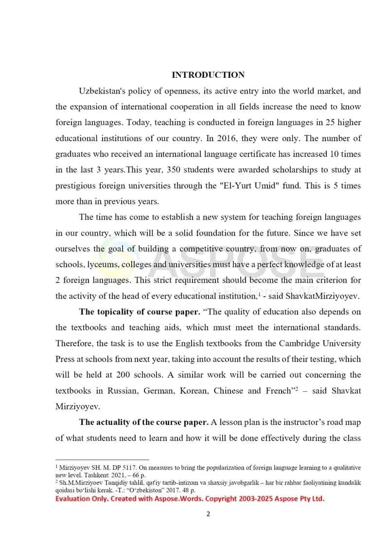 Lesson Plan Aims and Anticipated Problems 2