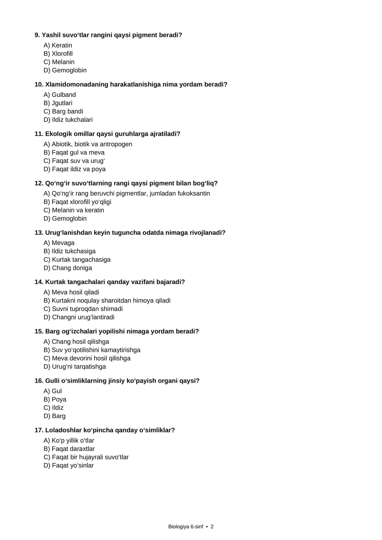 Biologiya 6-sinf • 1 2