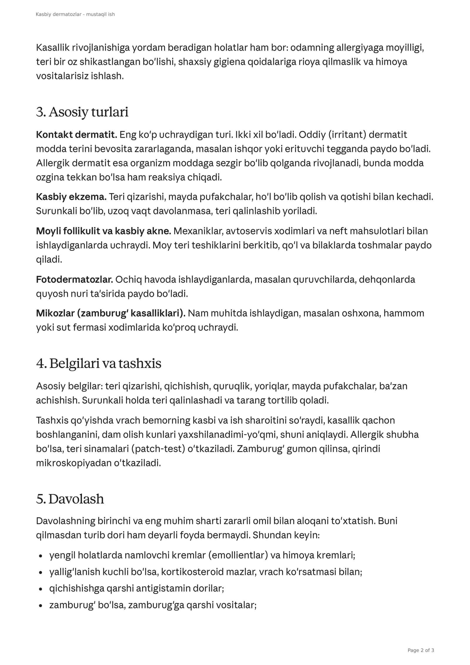 Kasbiy dermatozlar 2