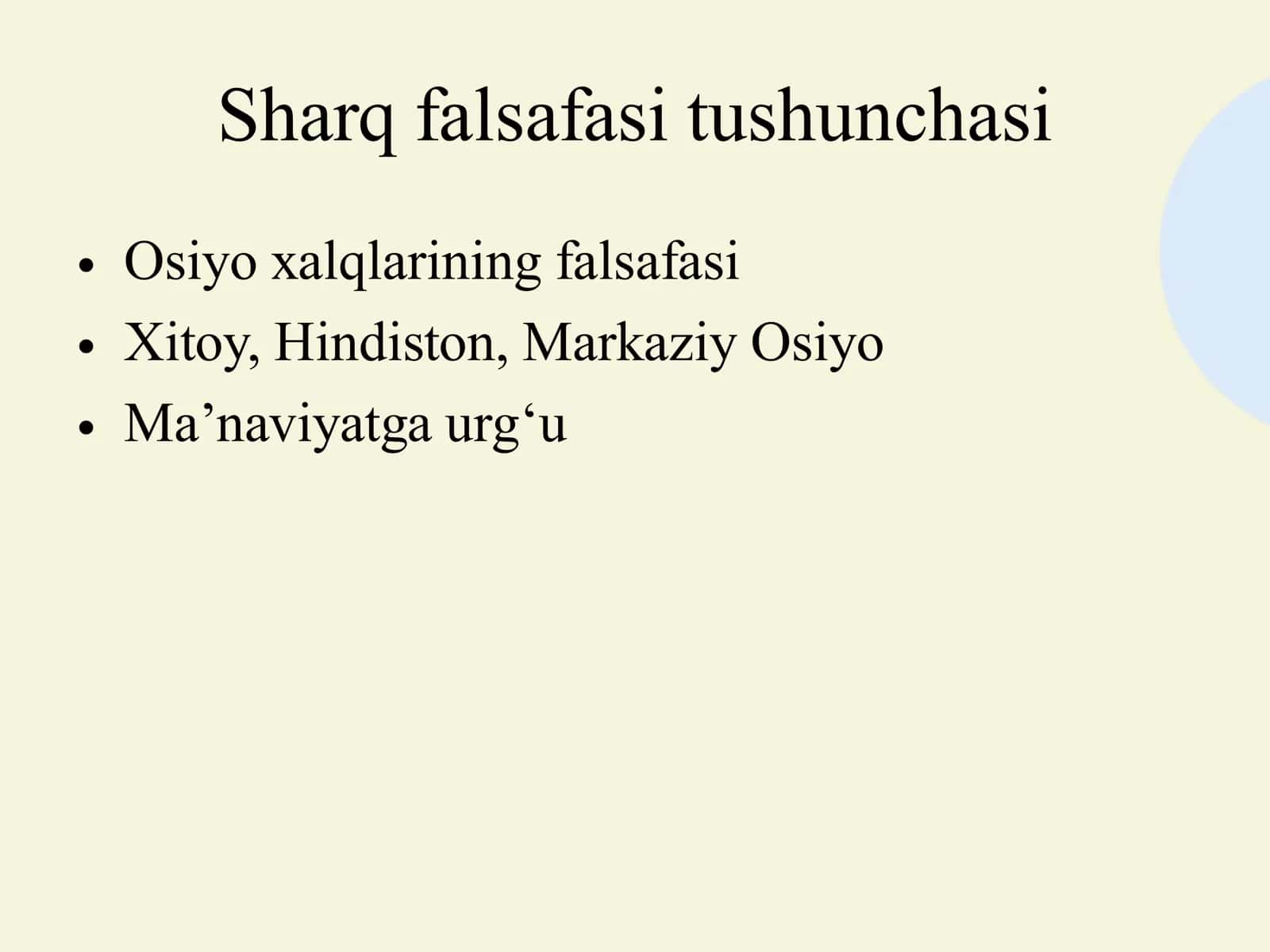 Sharq falsafasi 2