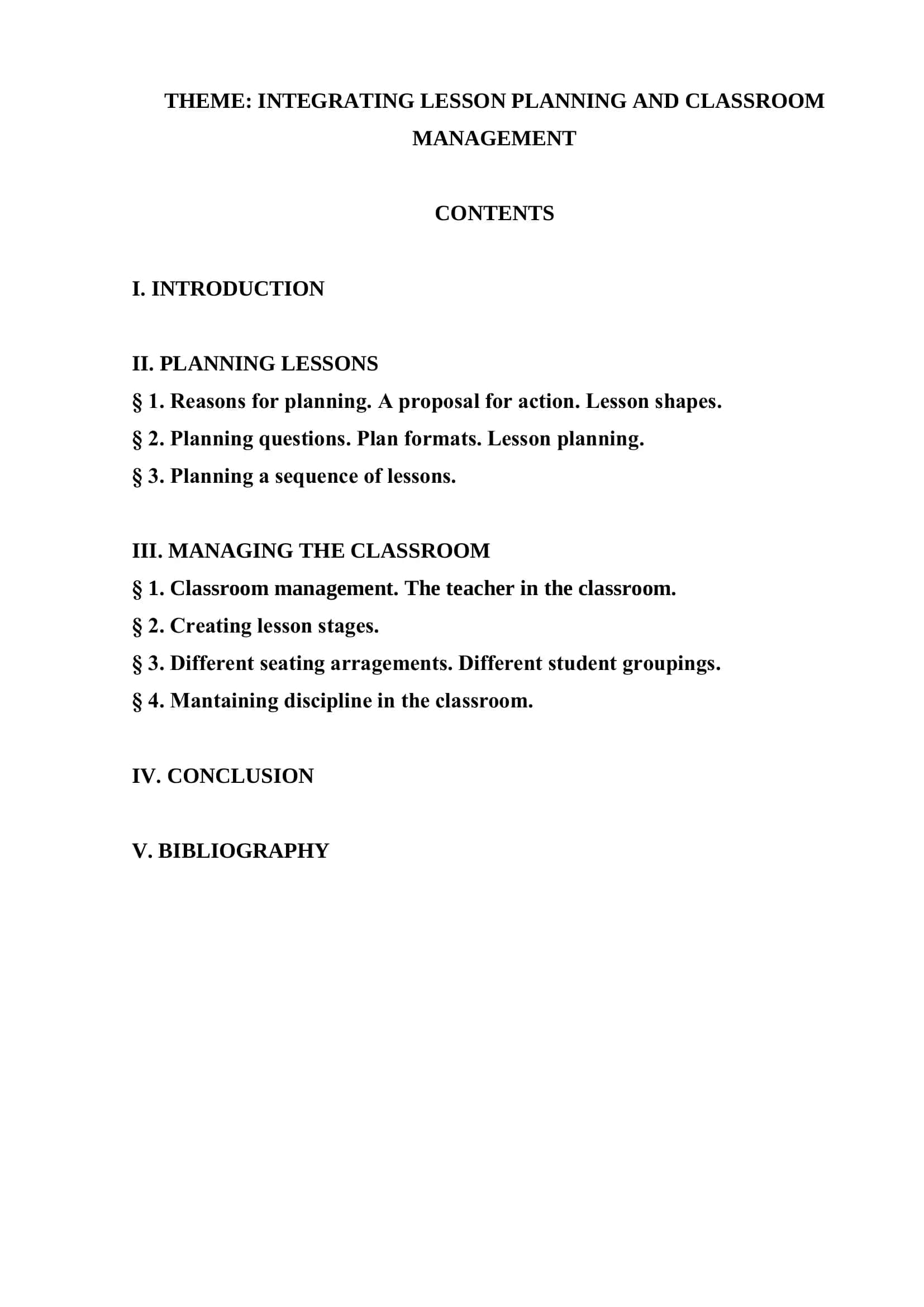 INTEGRATING LESSON PLANNING AND CLASSROOM MANAGEMENT 2