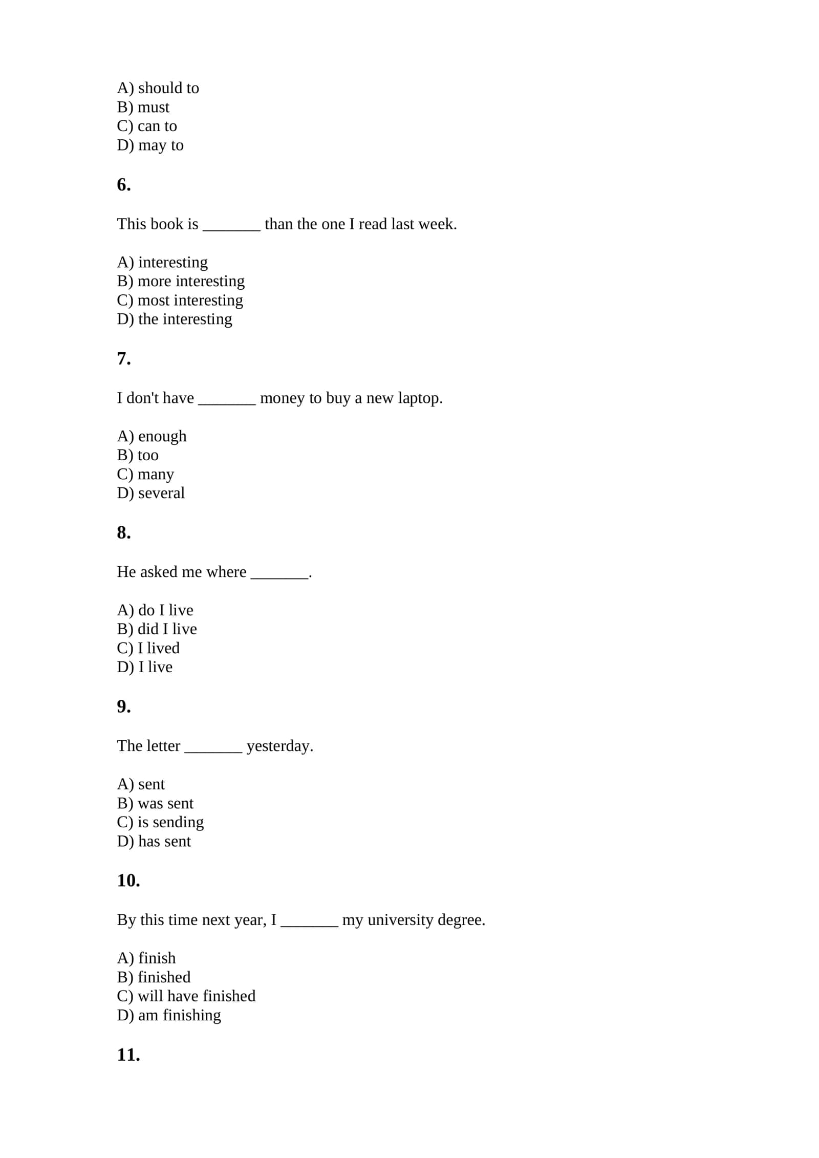 “English Grammar & Vocabulary Test — 50 ta Intermediate darajadagi test” 2