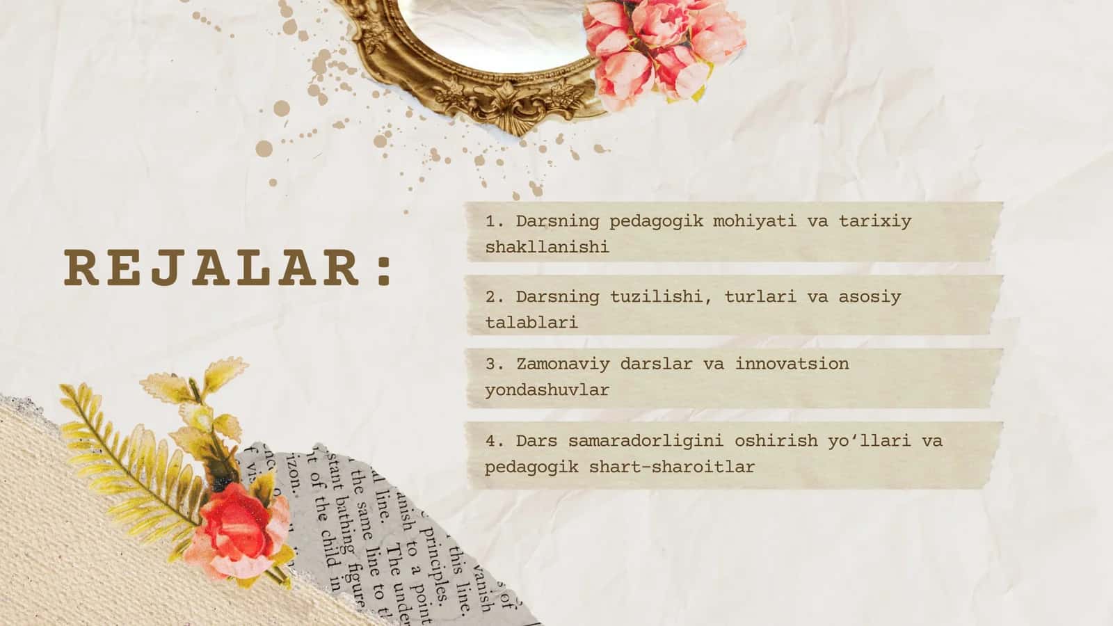 Dars - ta’limning asosiy shakli sifatida. 2