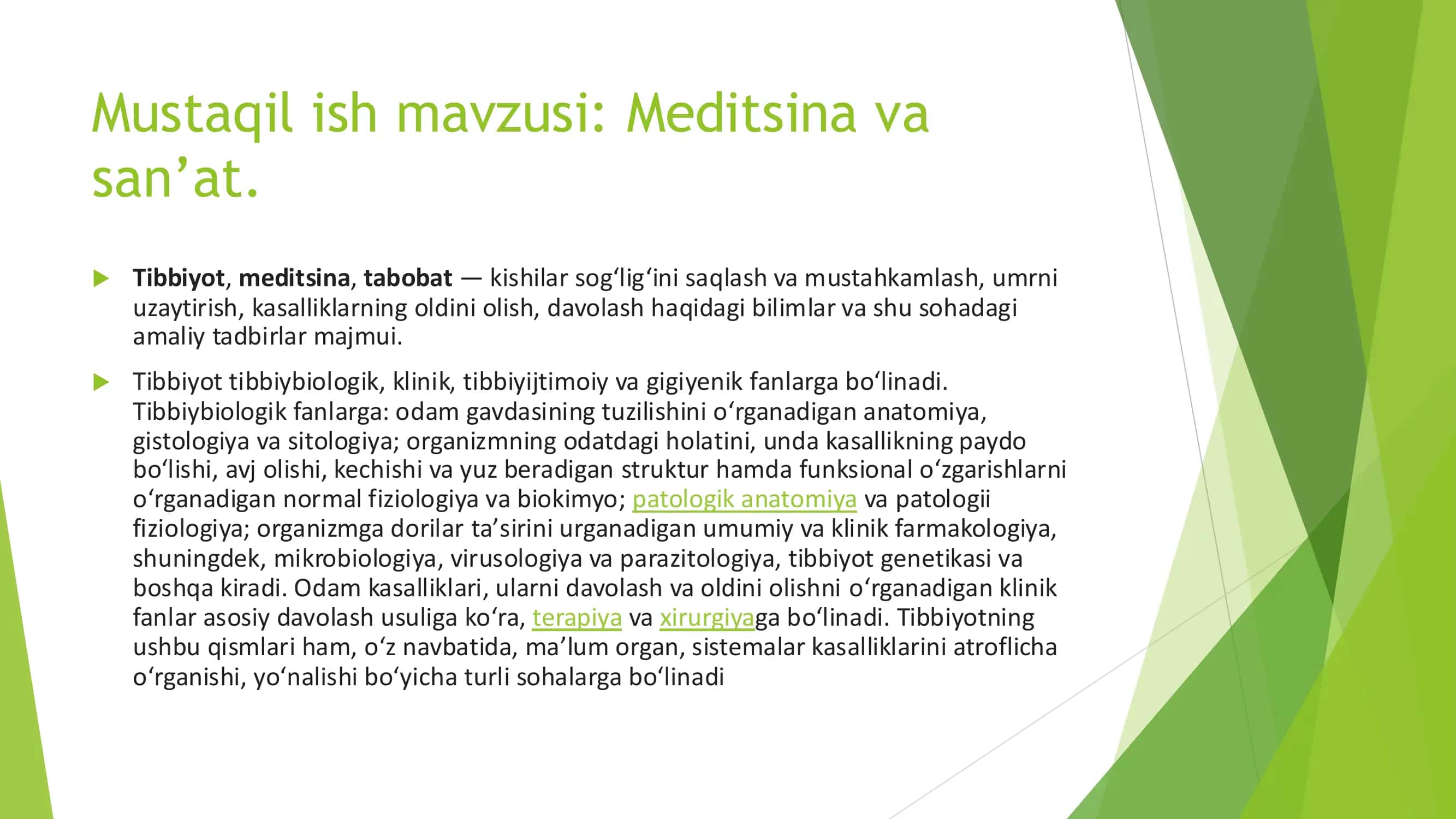 Meditsina va sanat pdf 2