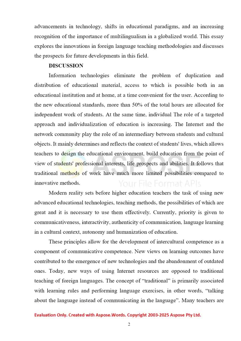 Methodology of teaching foreign languages innovations and prospects 2