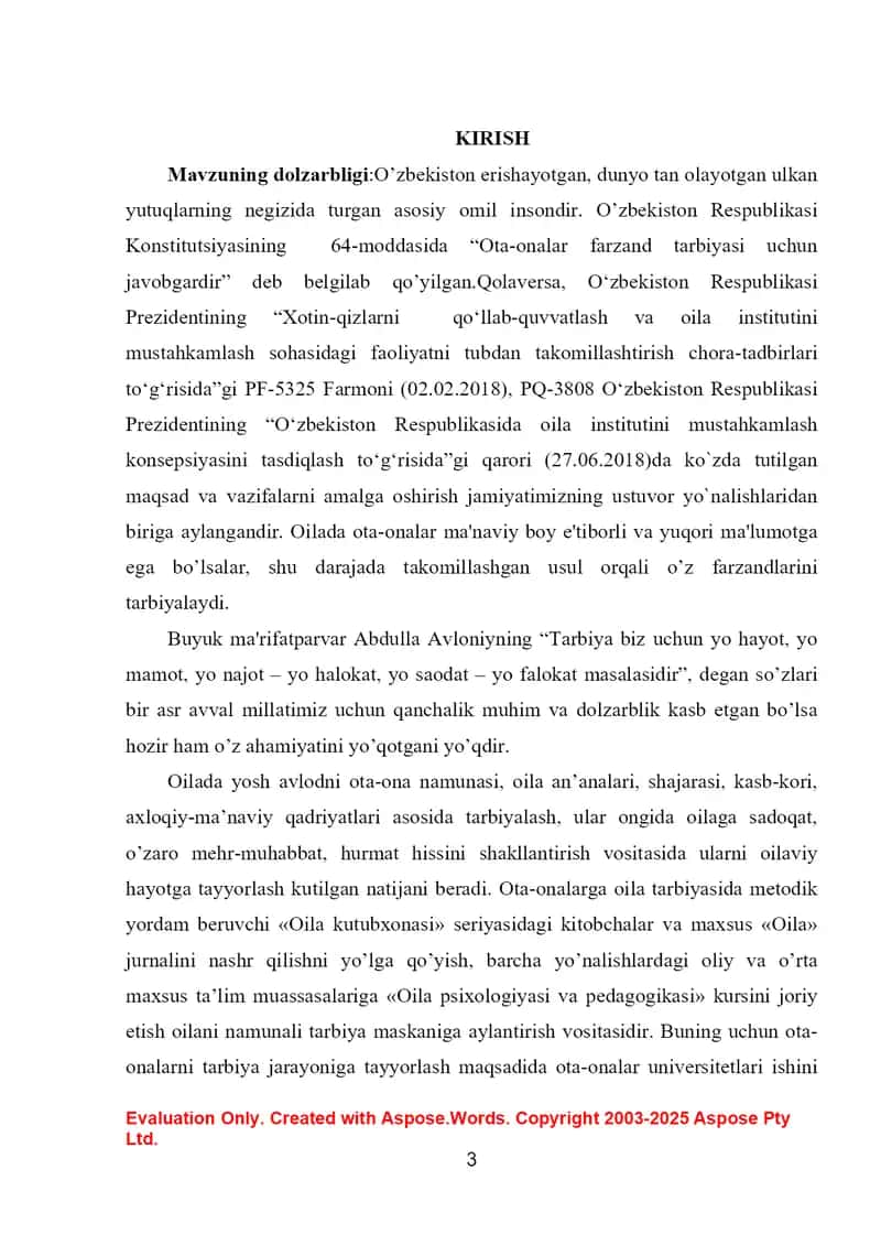 Jamoada oilani boshqarish (kurs ishi) 2
