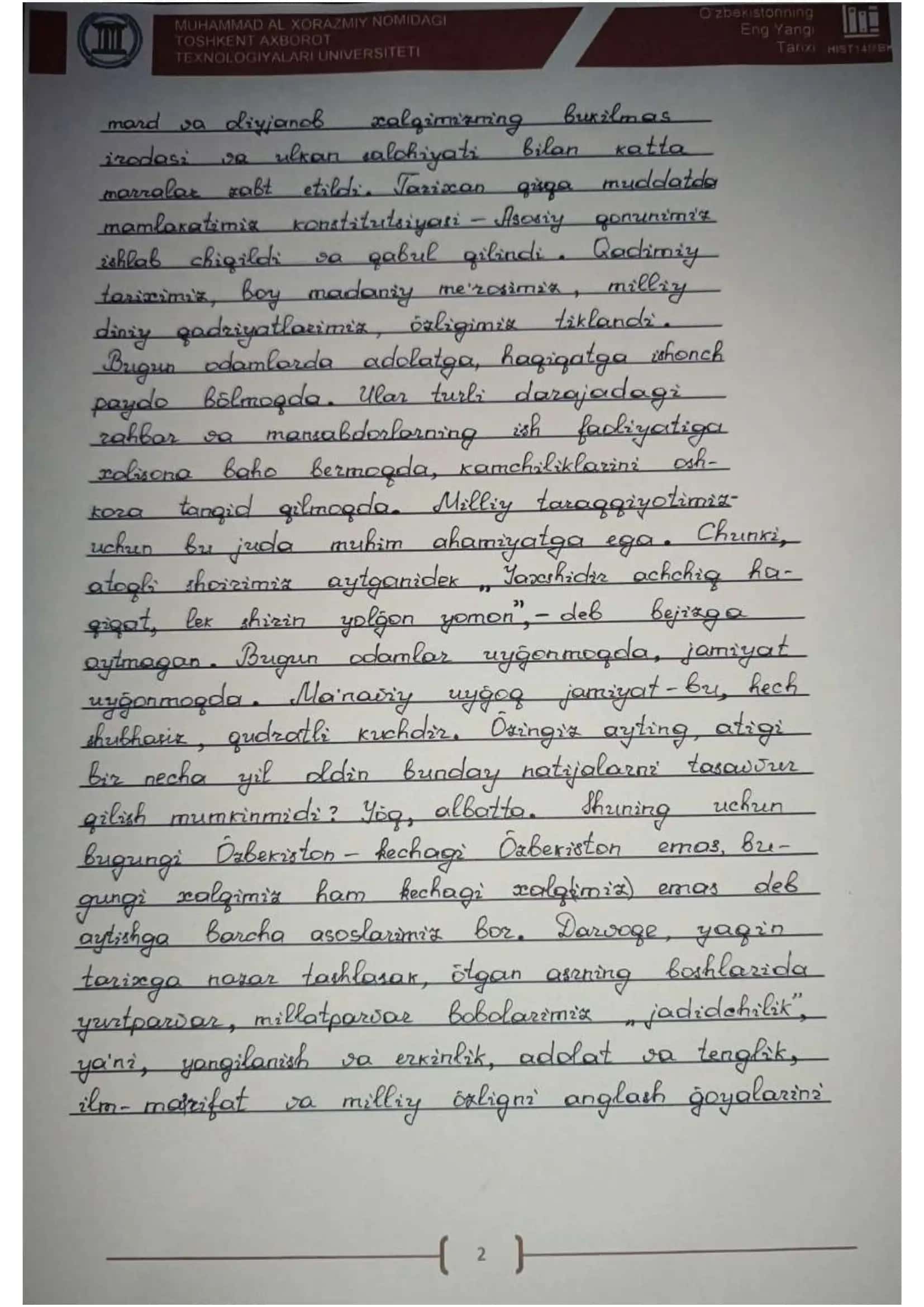 O'zbekston tarixi (1-mustaqil ish) 2