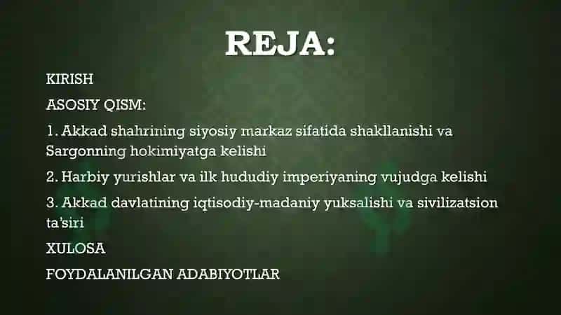 AKKAD DAVLATINING YUKSALISHI 2
