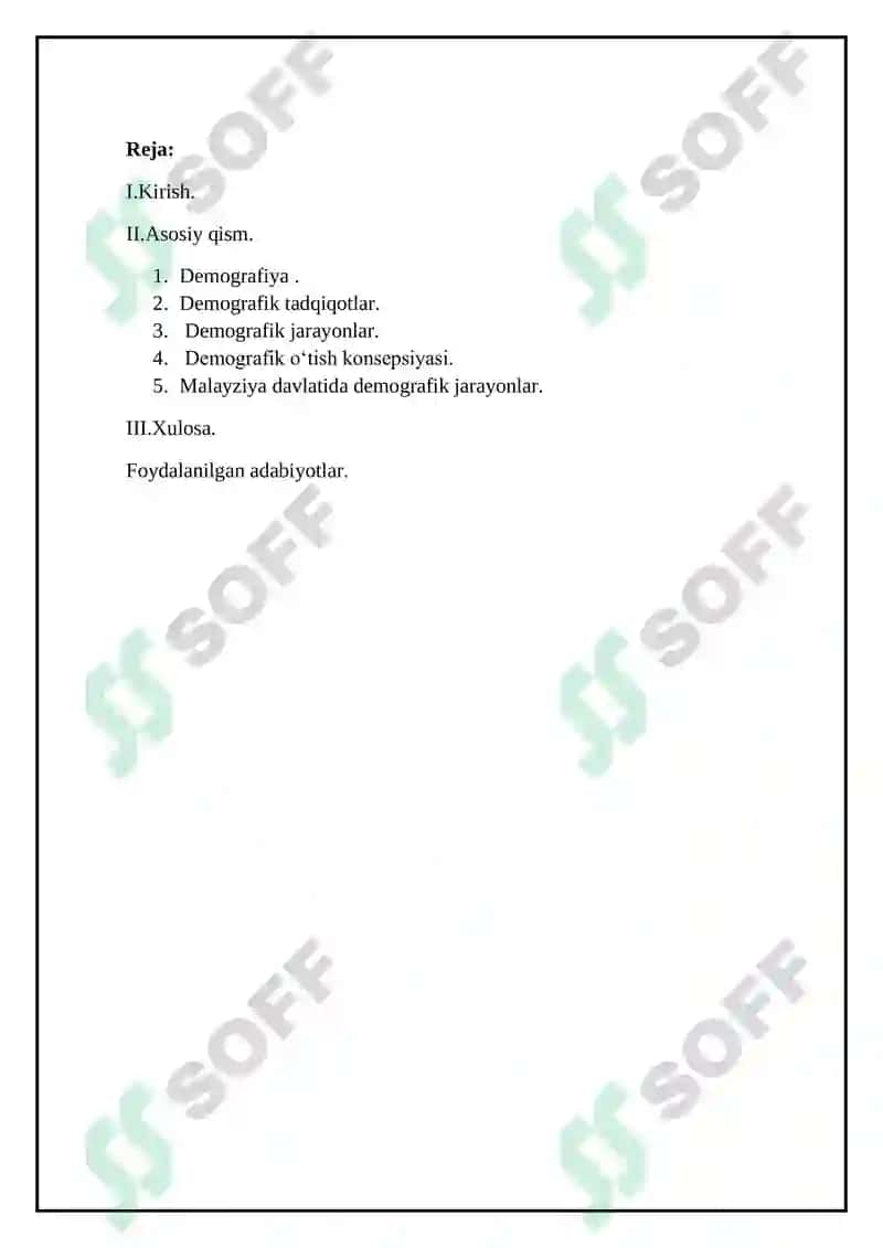 Demografik o'tish konsepsiyasi 2