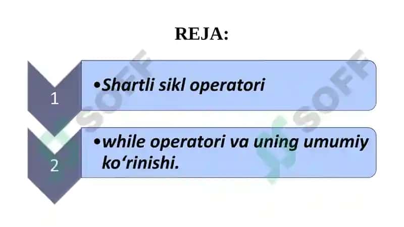 Shartli sikl operatori (Conditional loop operator) 2