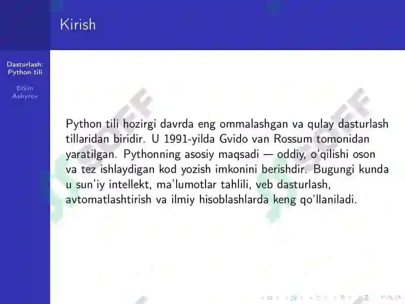 Dasturlash python 2