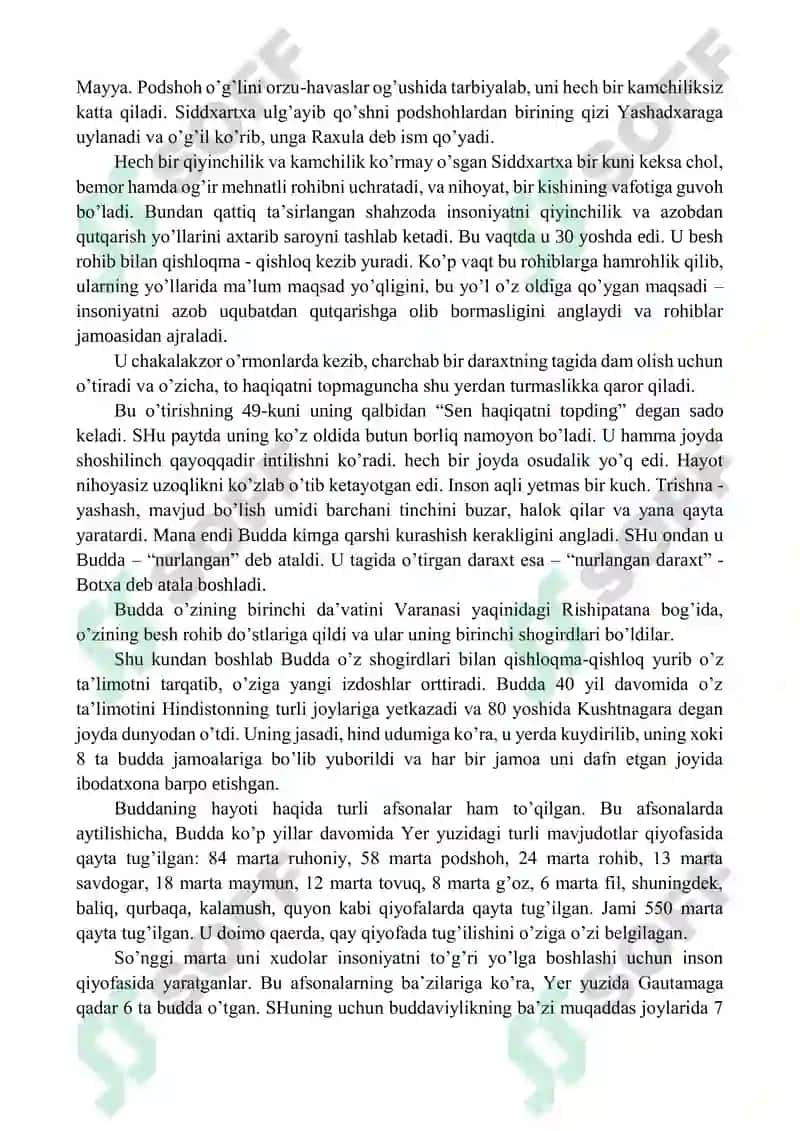 Buddizim Dini Tarixi va Asosiy G‘oyalar 2