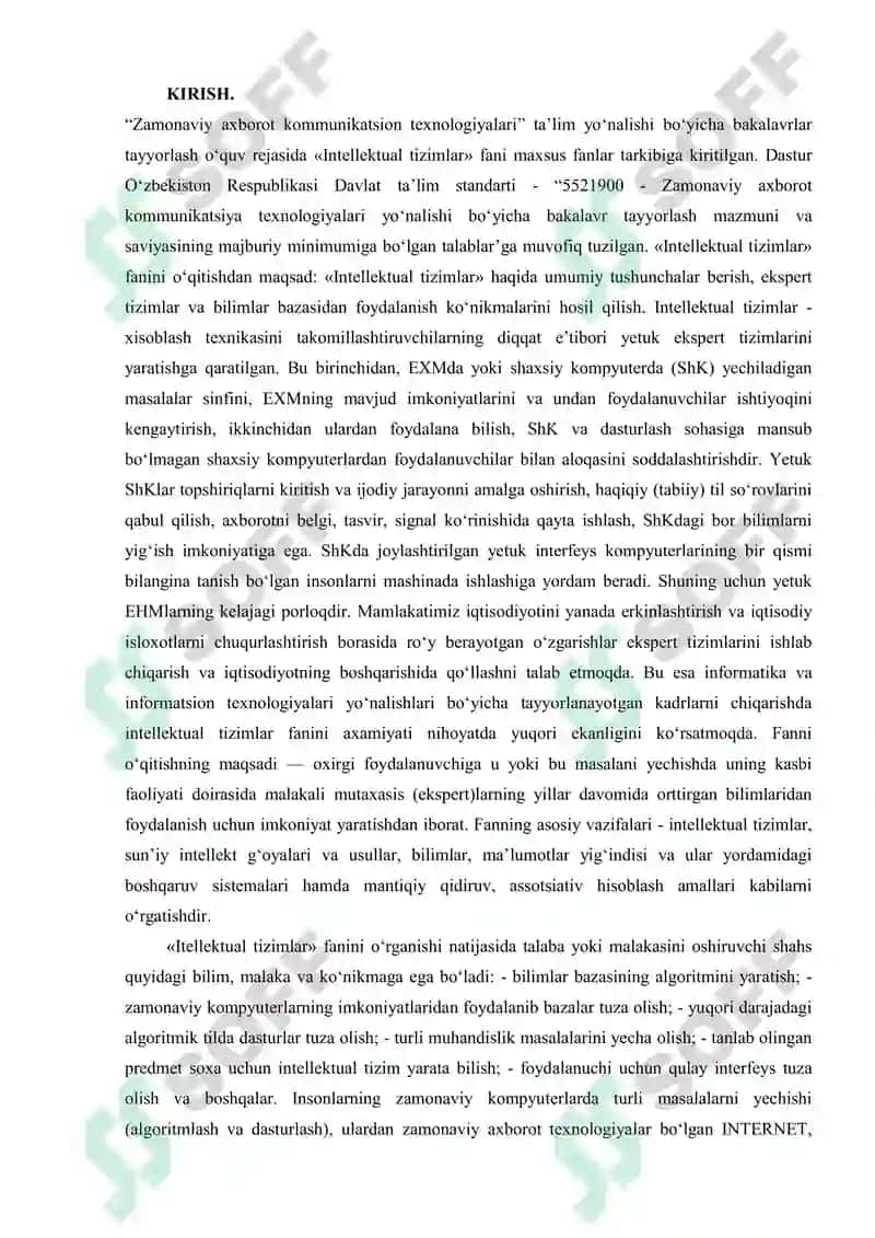 Intellektual tizimlar va texnologiyalar 2