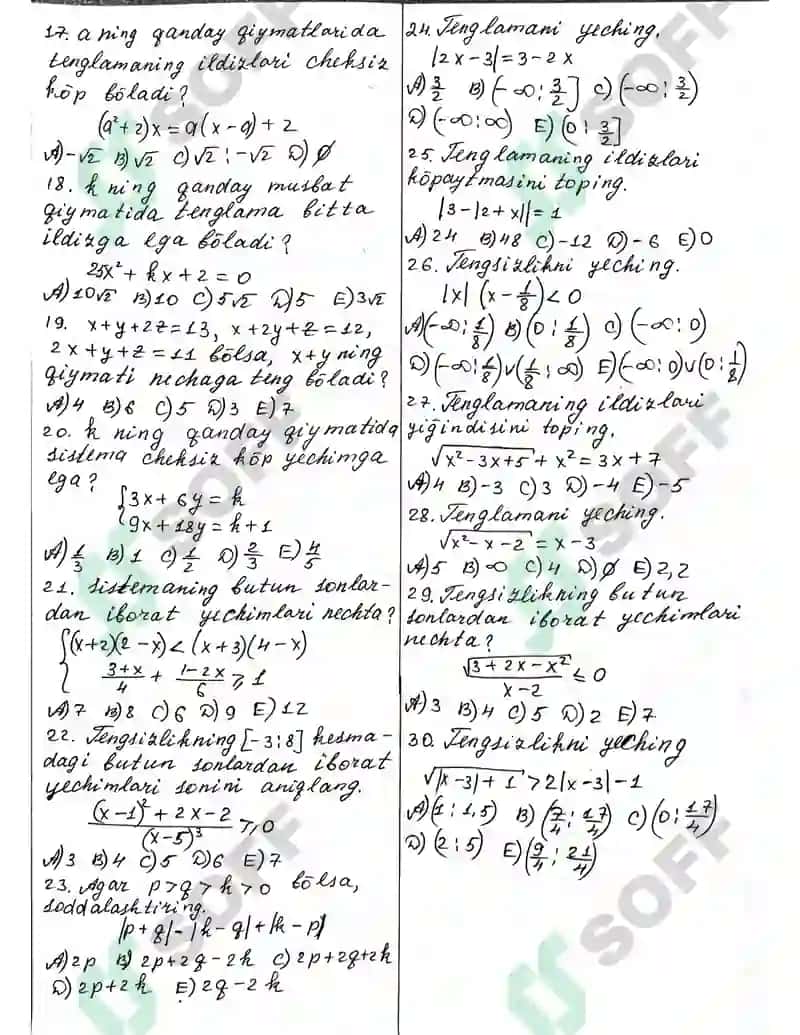 Matematika test 2