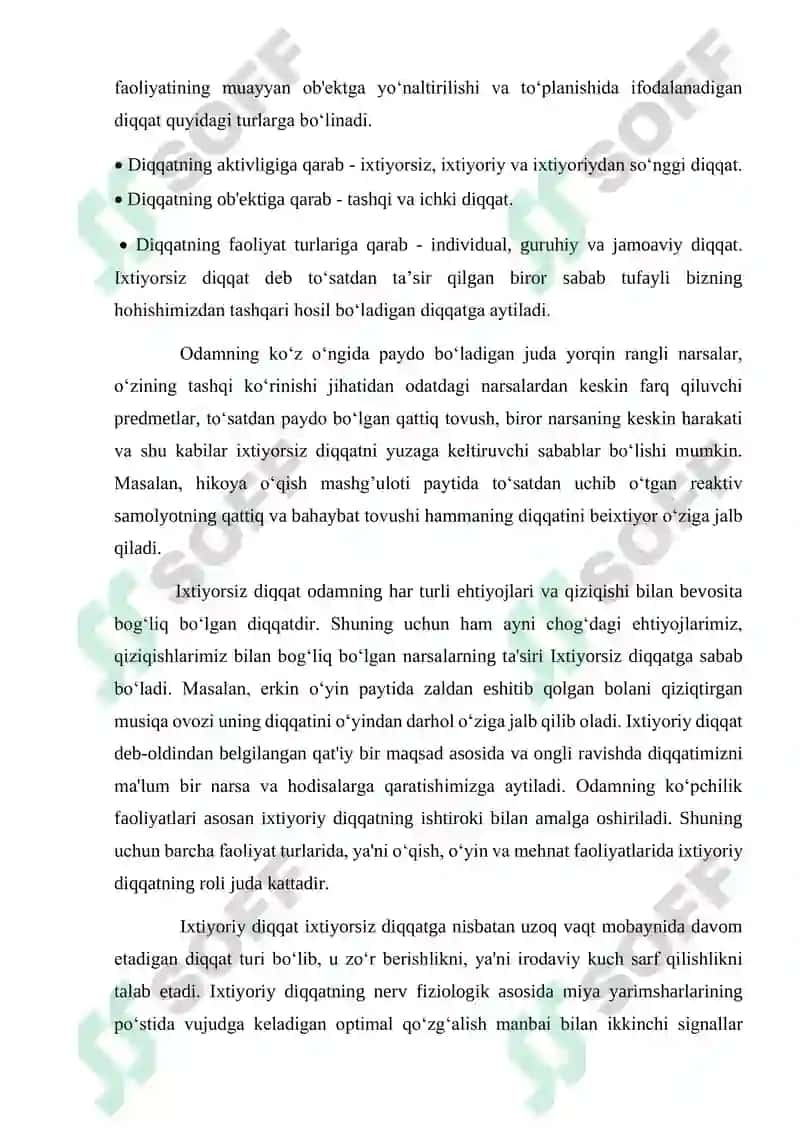 Diqqatning o’ziga xos xususiyatlari 2