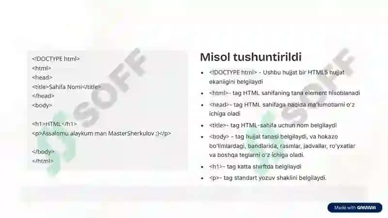 HTML haqida tuliq slayd 2