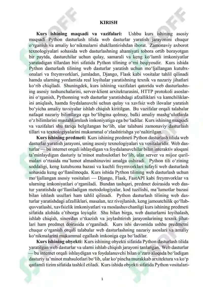 Python dasturlash tilining web dasturlar yaratish 2