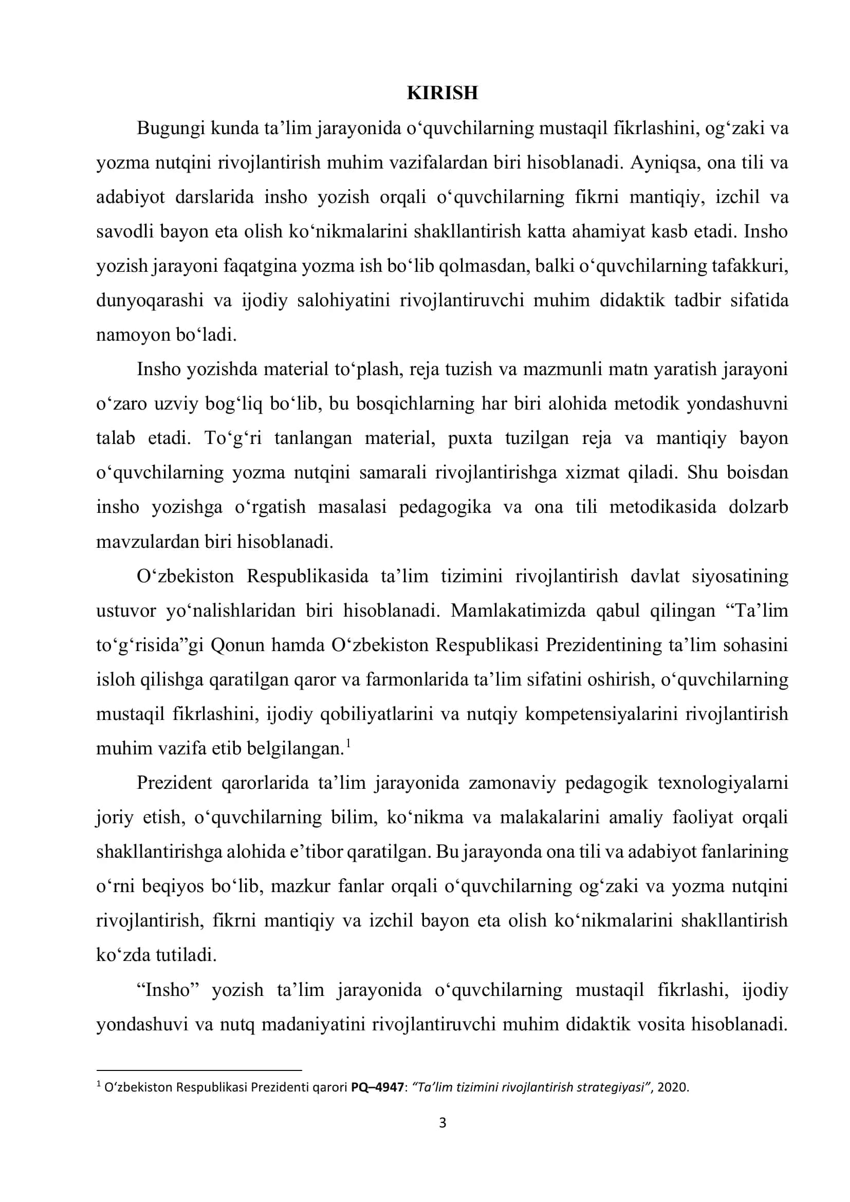 Insho yozish jarayonlari 2