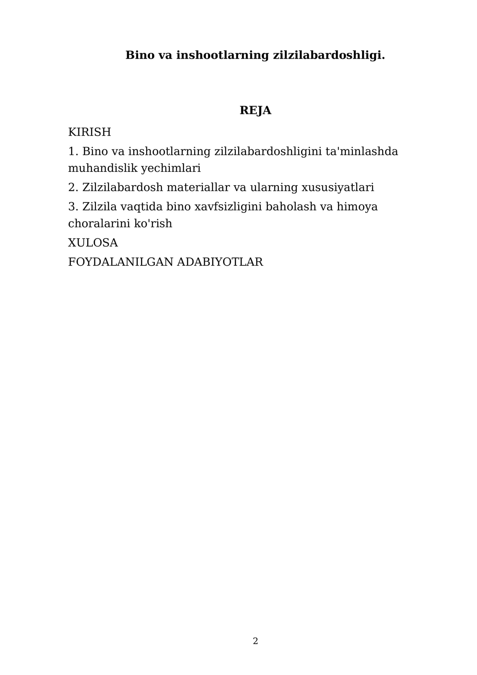 Bino va inshootlarning zilzilabardoshligi 2
