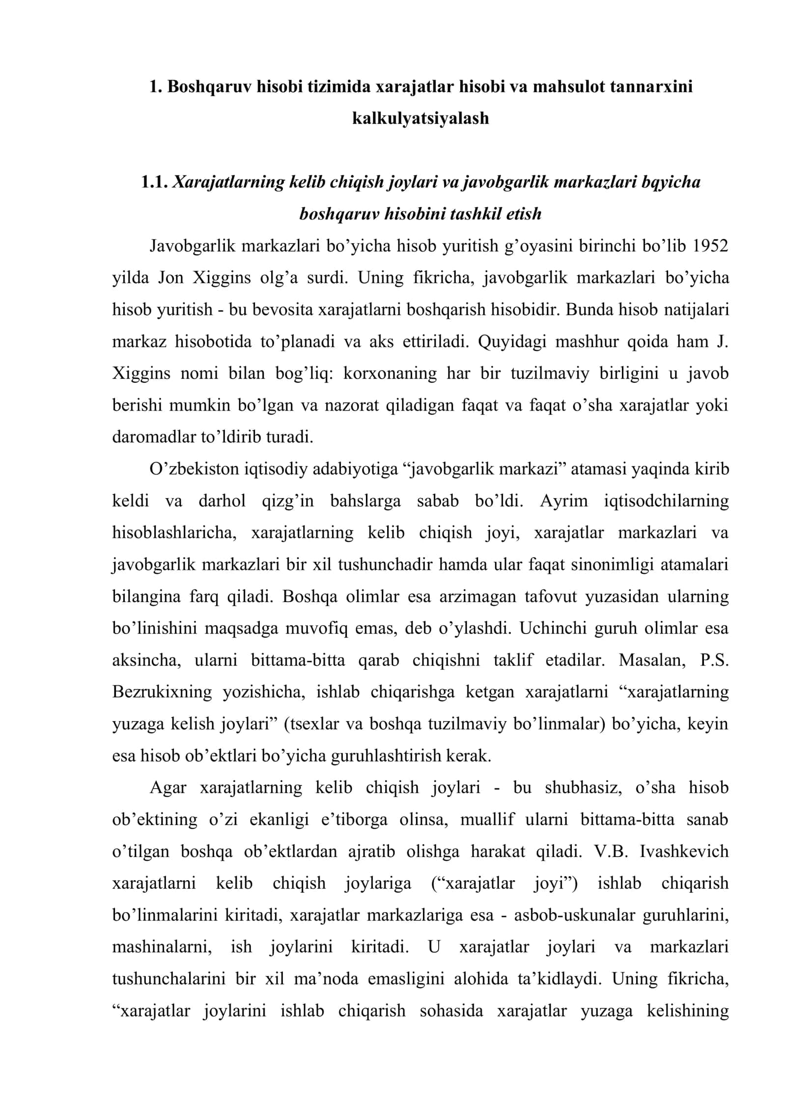 Boshqaruv hisobini tashkil etishning amaliy jihatlari 2