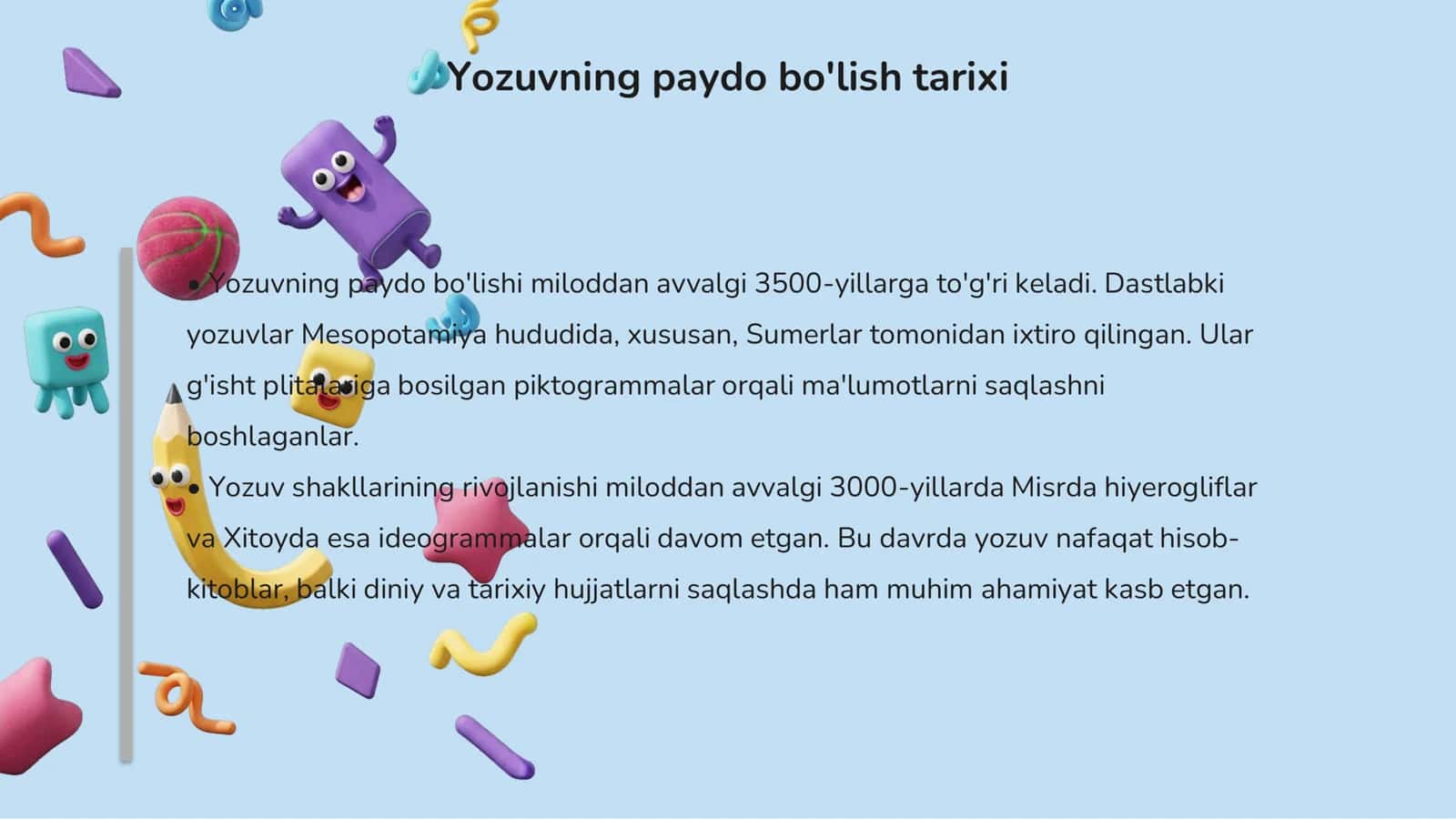 Yozuv va uning rivojlanishi 3