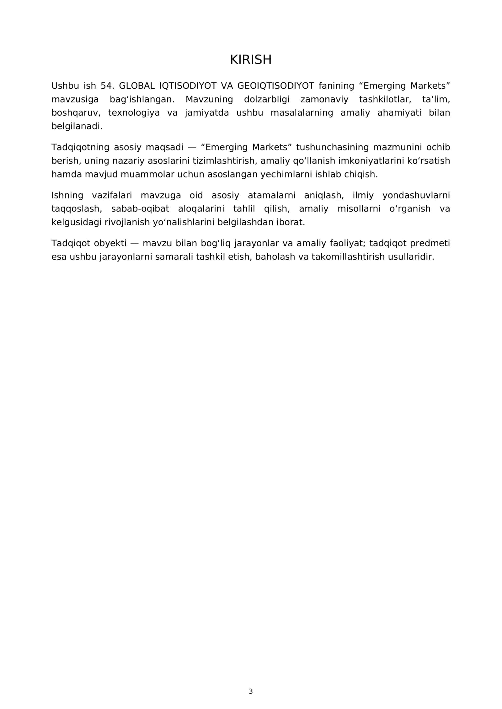 Emerging Markets 3