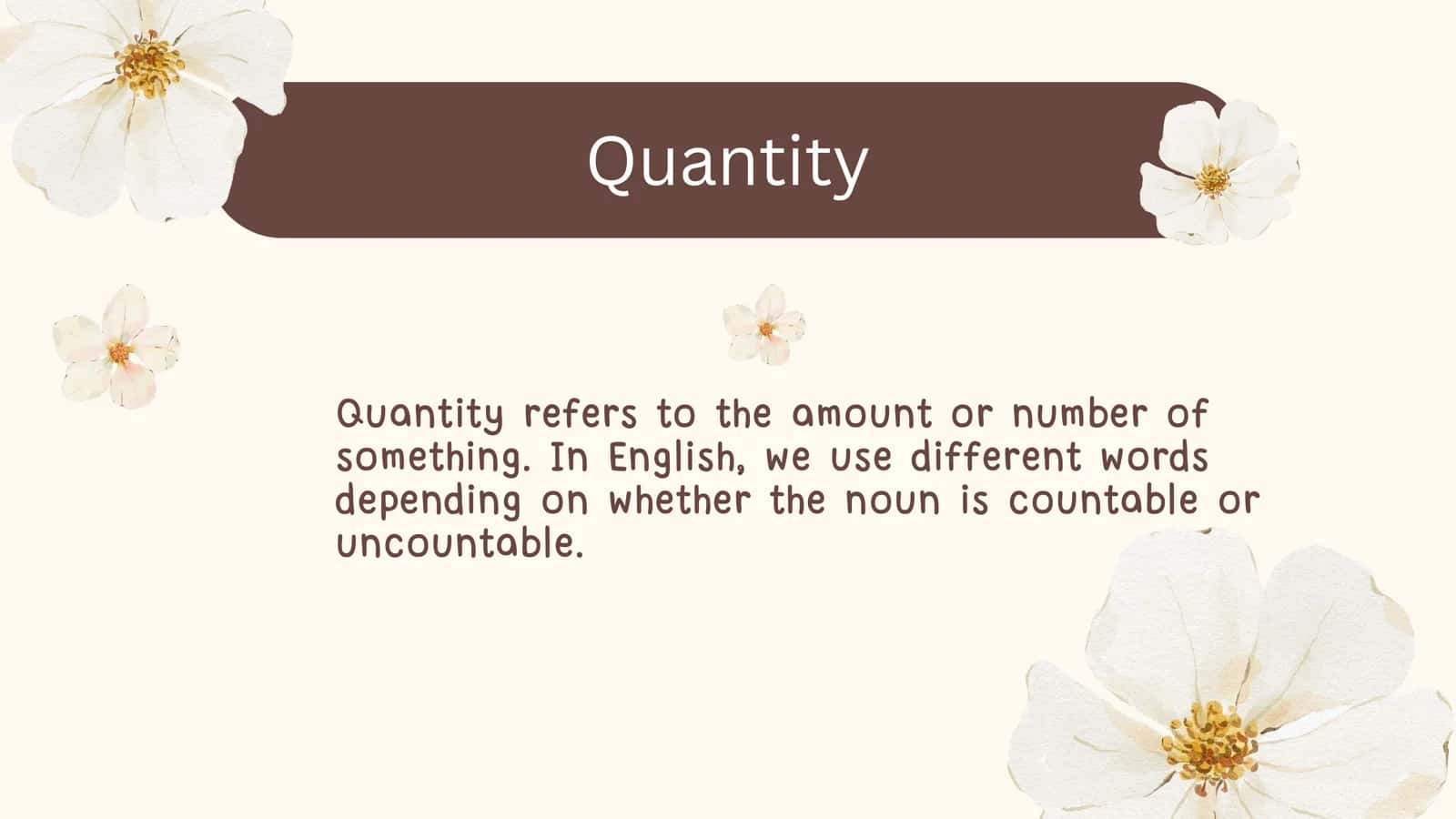 QUANTITY AND MONEY 3