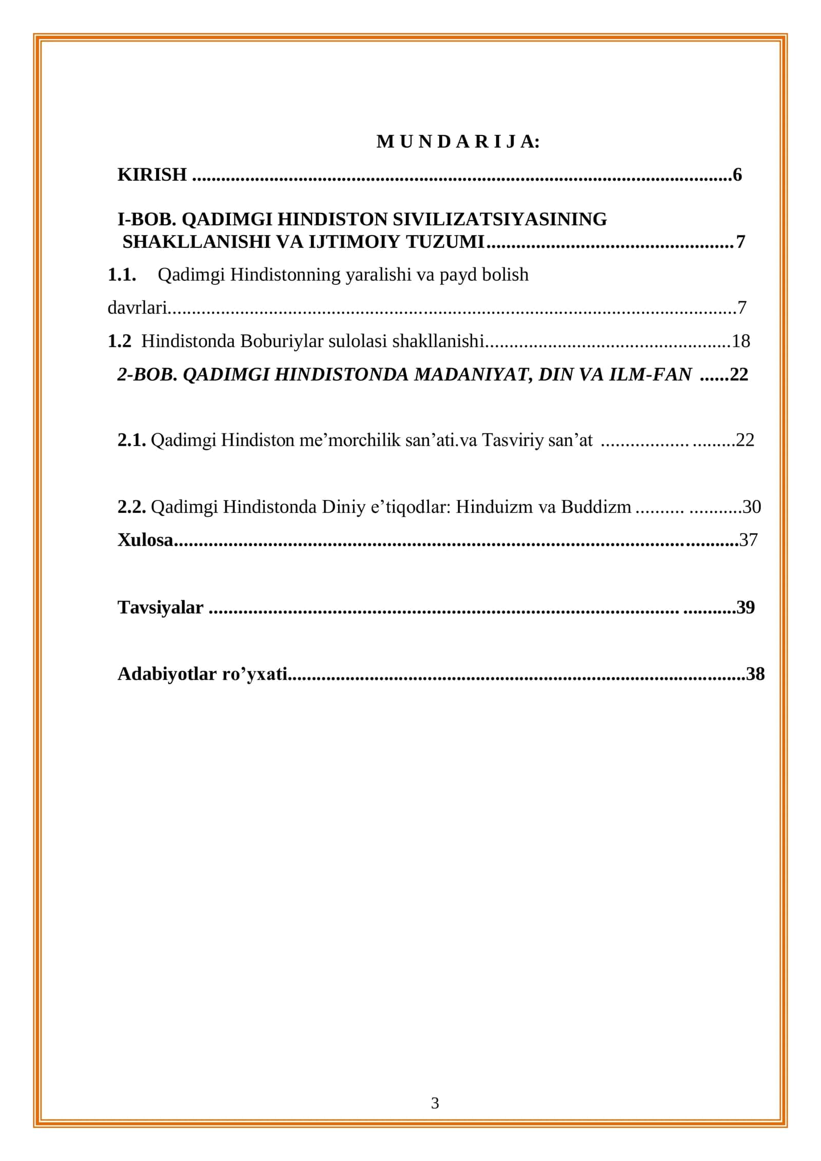 Qadimgi Hindiston sivilizatsiyasi kurs ishi 3