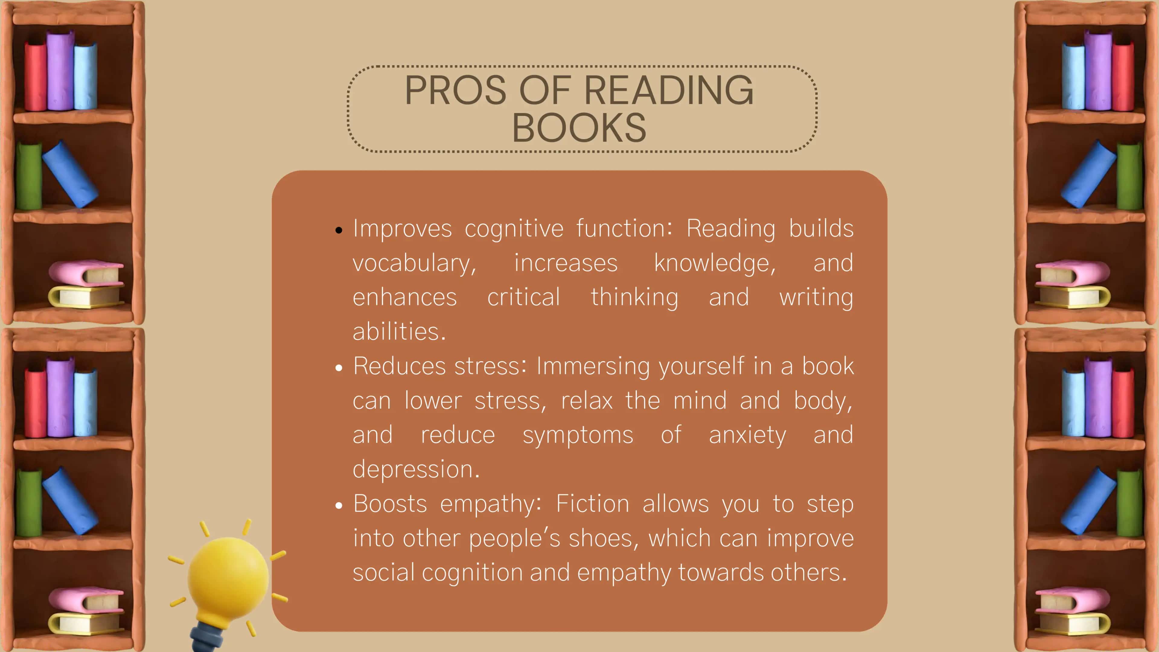 PROS AND CONS OF READING BOOKS 3
