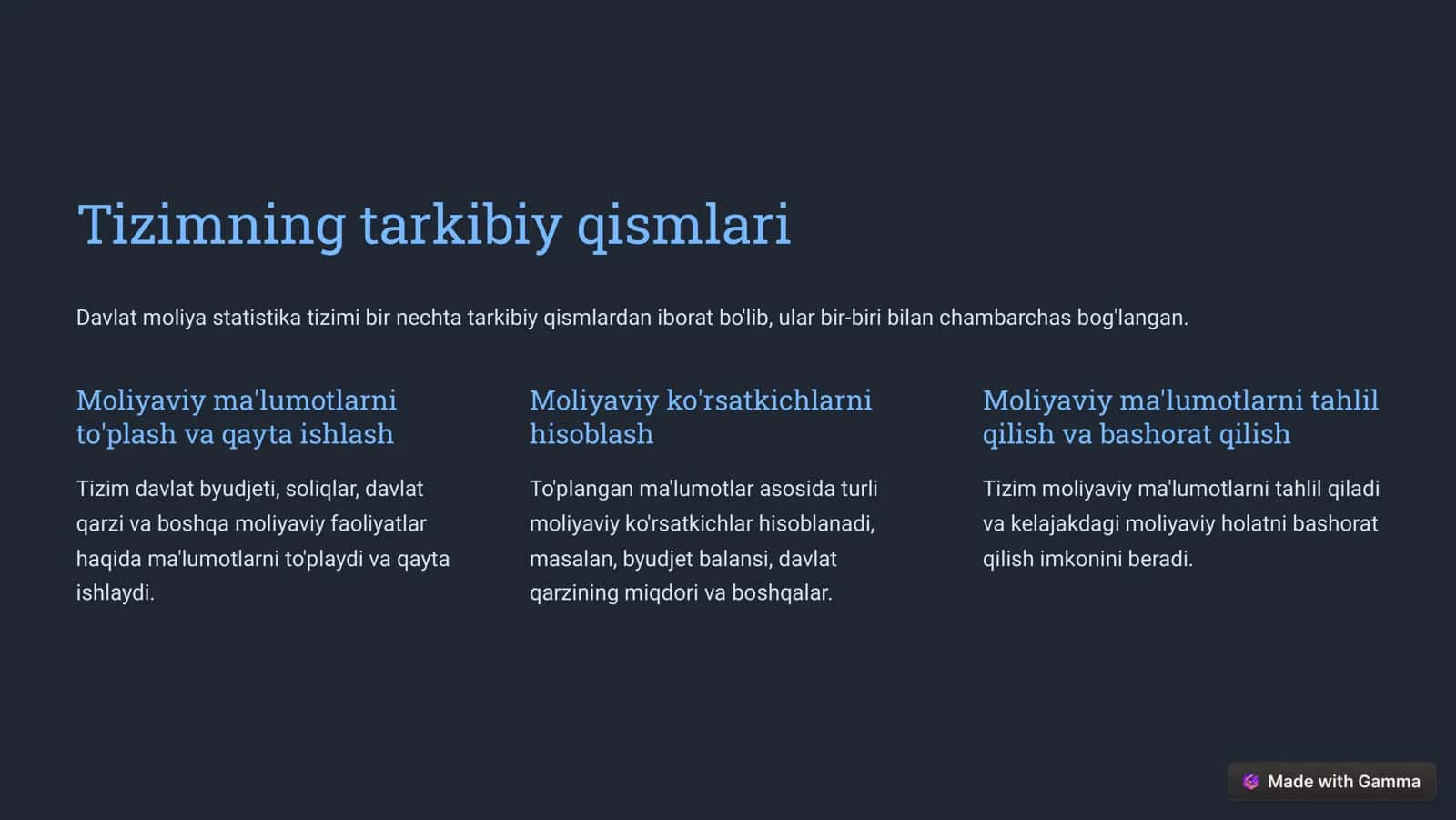 Davlat moliya  statistika tizimi 3