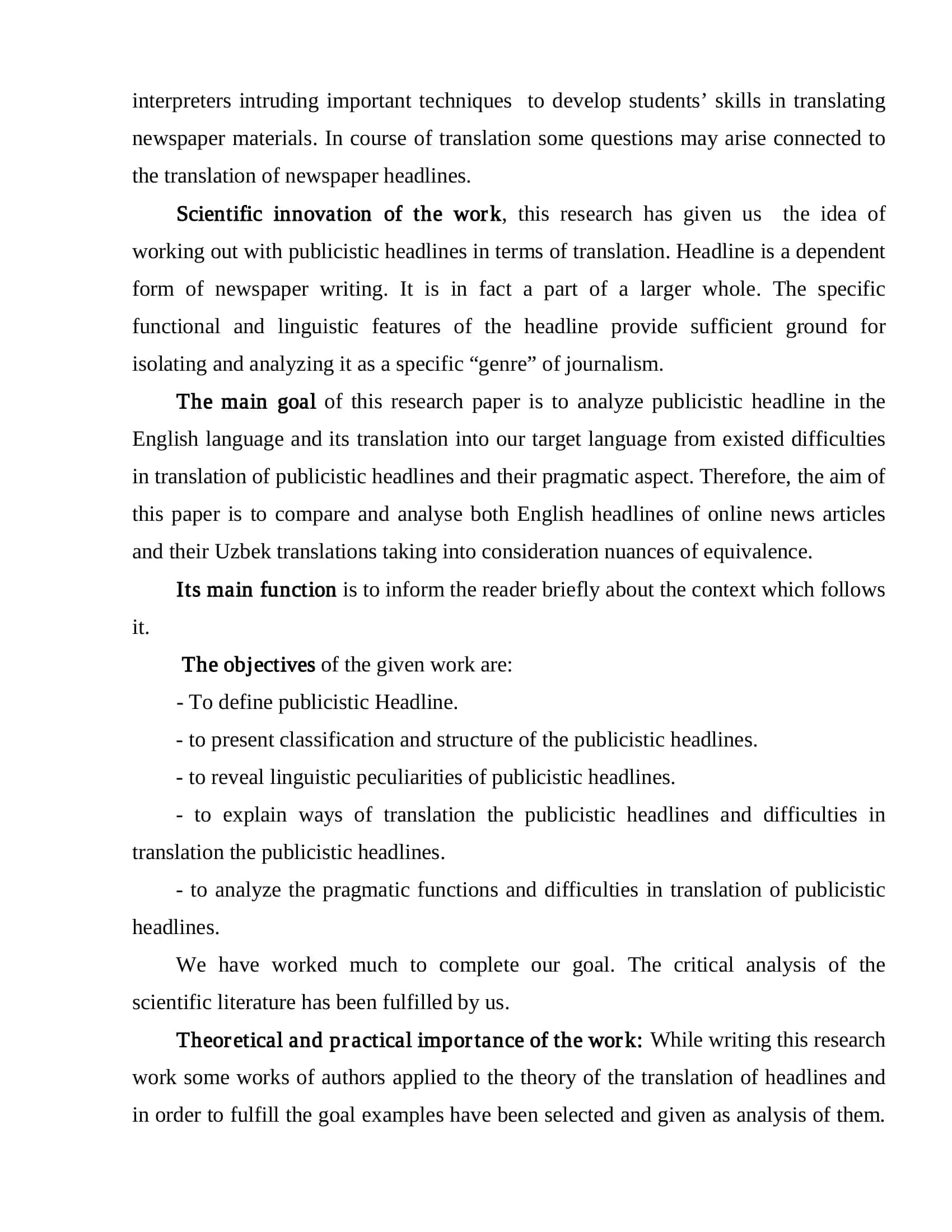Publicistic Headlines Translation 3