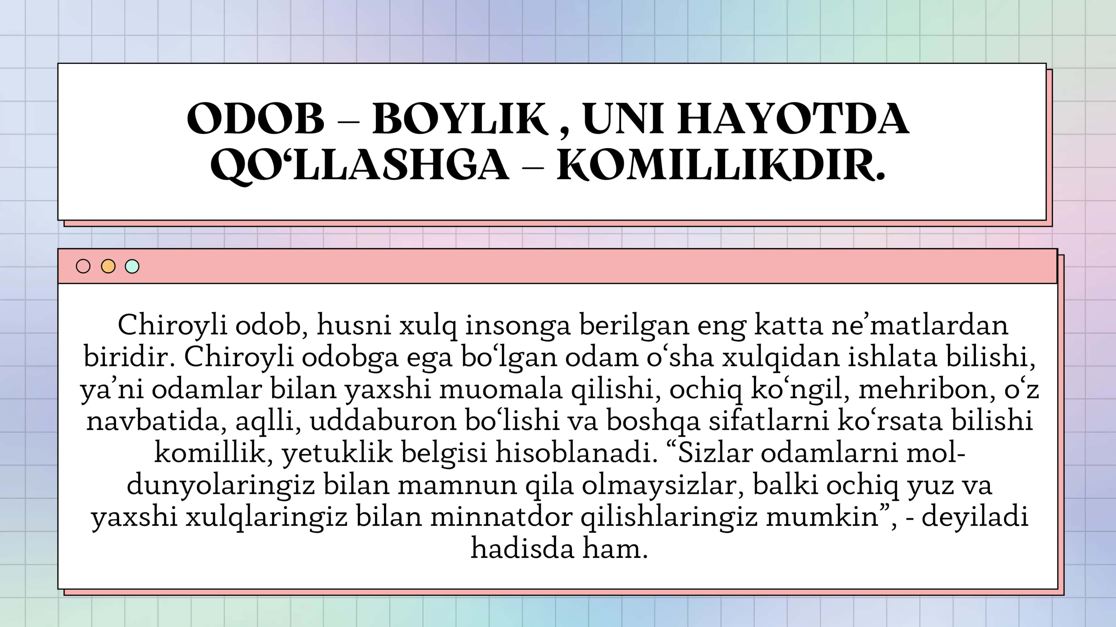 Odob va Axloq Qoidalari 3