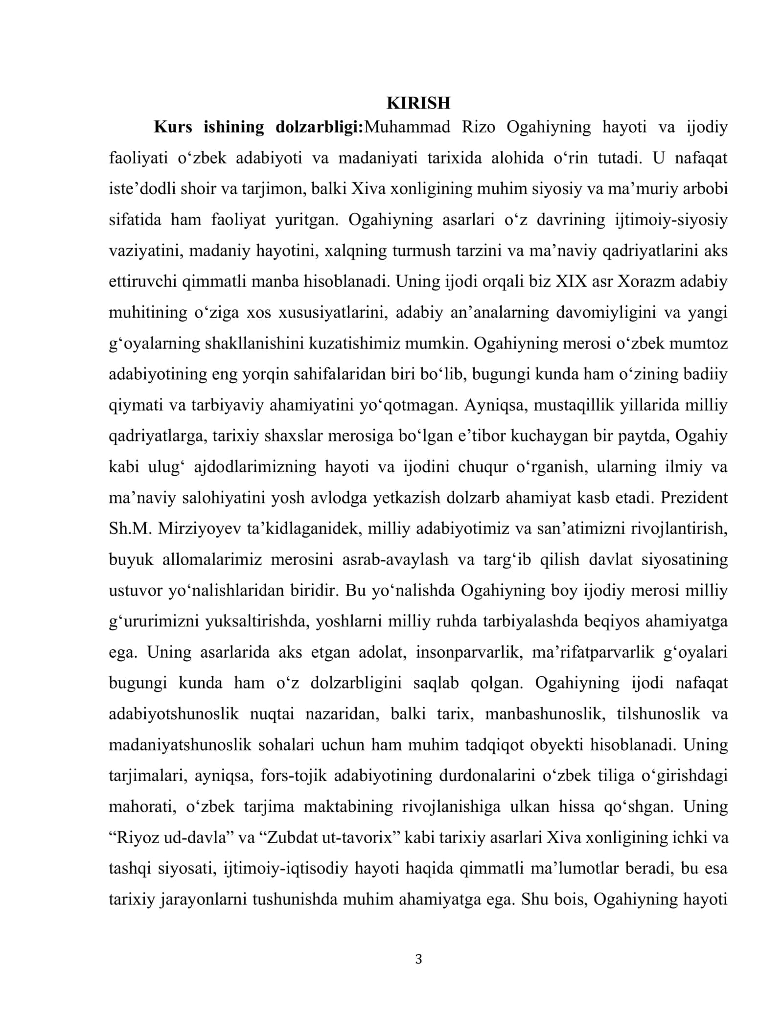 MUHAMMAD RIZO OGAHIY HAYOTI VA FAOLIYATI 3