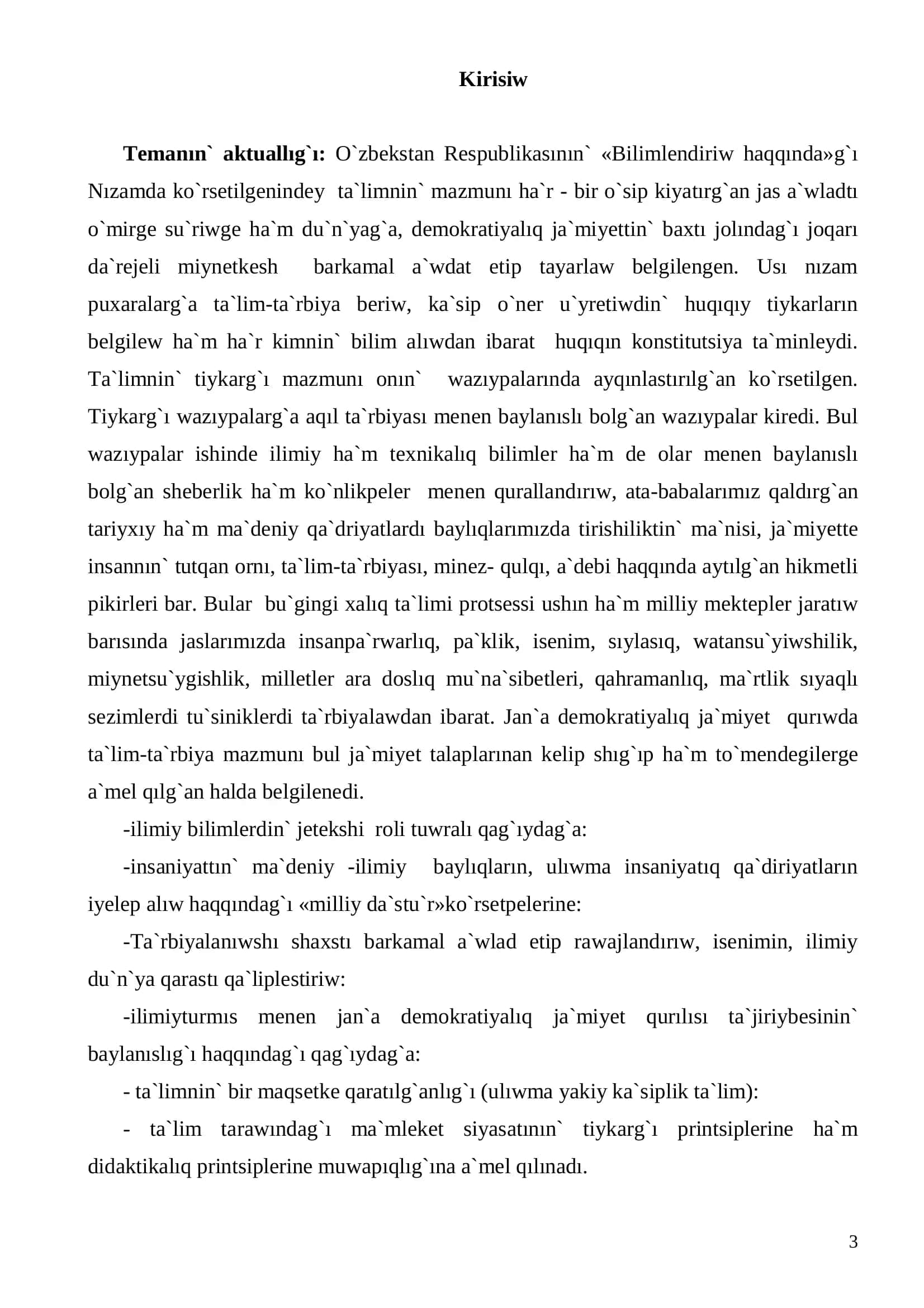 Pitkeriw qa`nigelik jumısı 3
