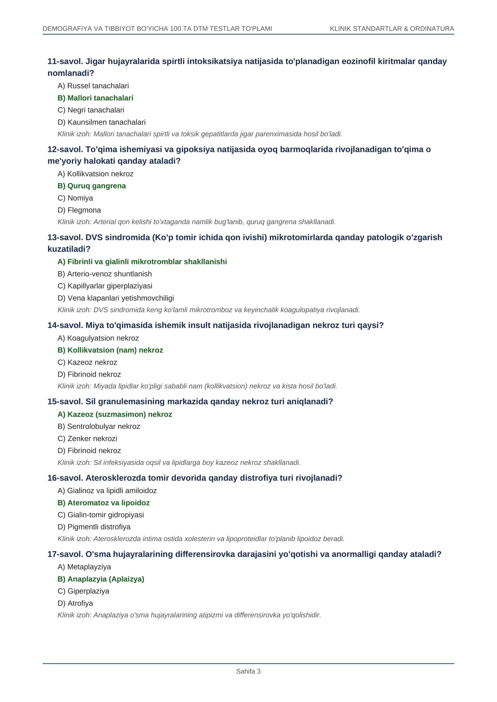 100 TA DTM TESTLAR TO'PLAMI 3