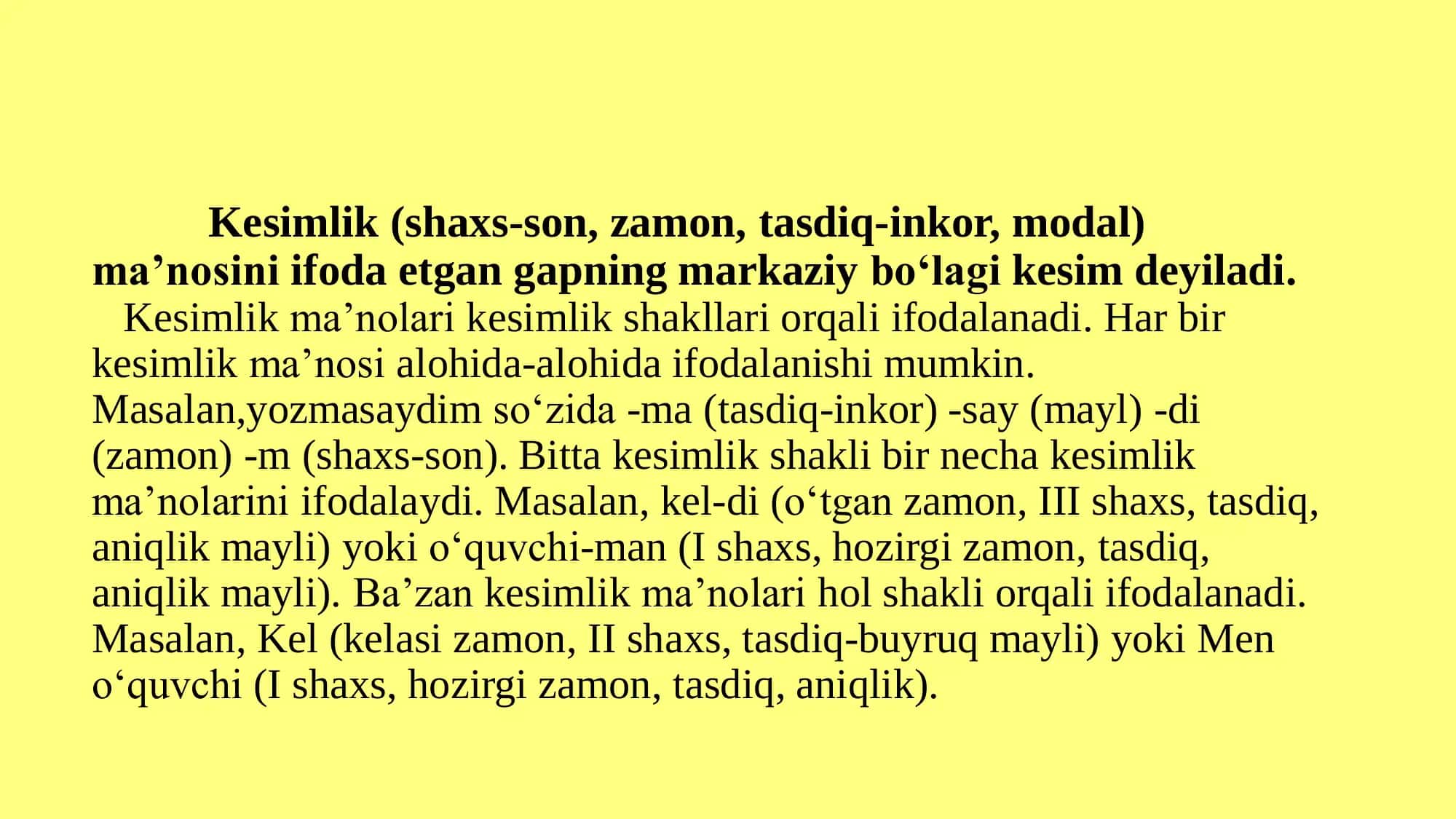 Kesim va uning ifodalanishi 3