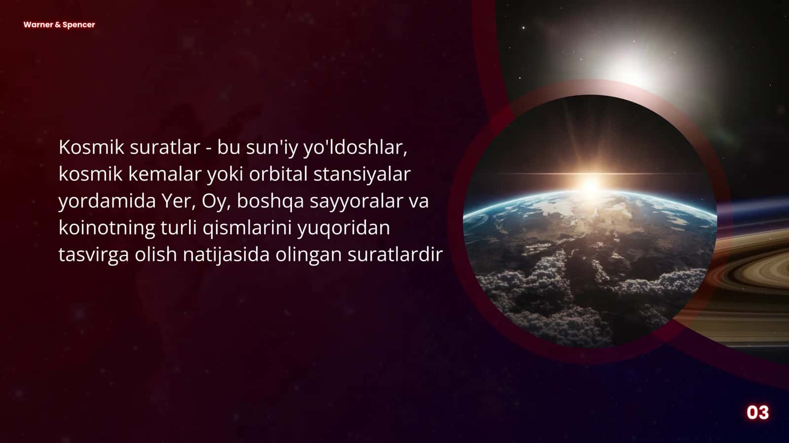 Kosmik suratlar bilan ishlash prinsipi. 3
