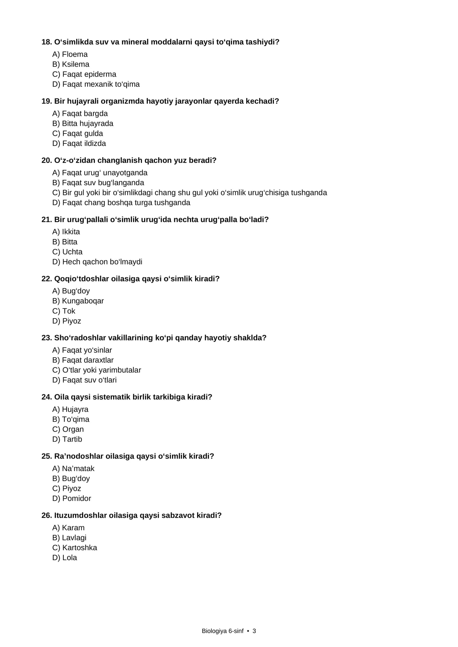 Biologiya 6-sinf • 1 3