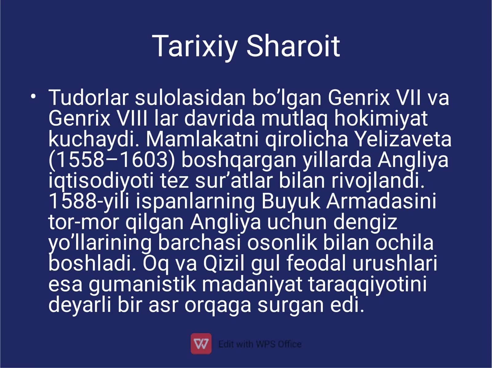 Angliyada Uyg'onish Davri 3
